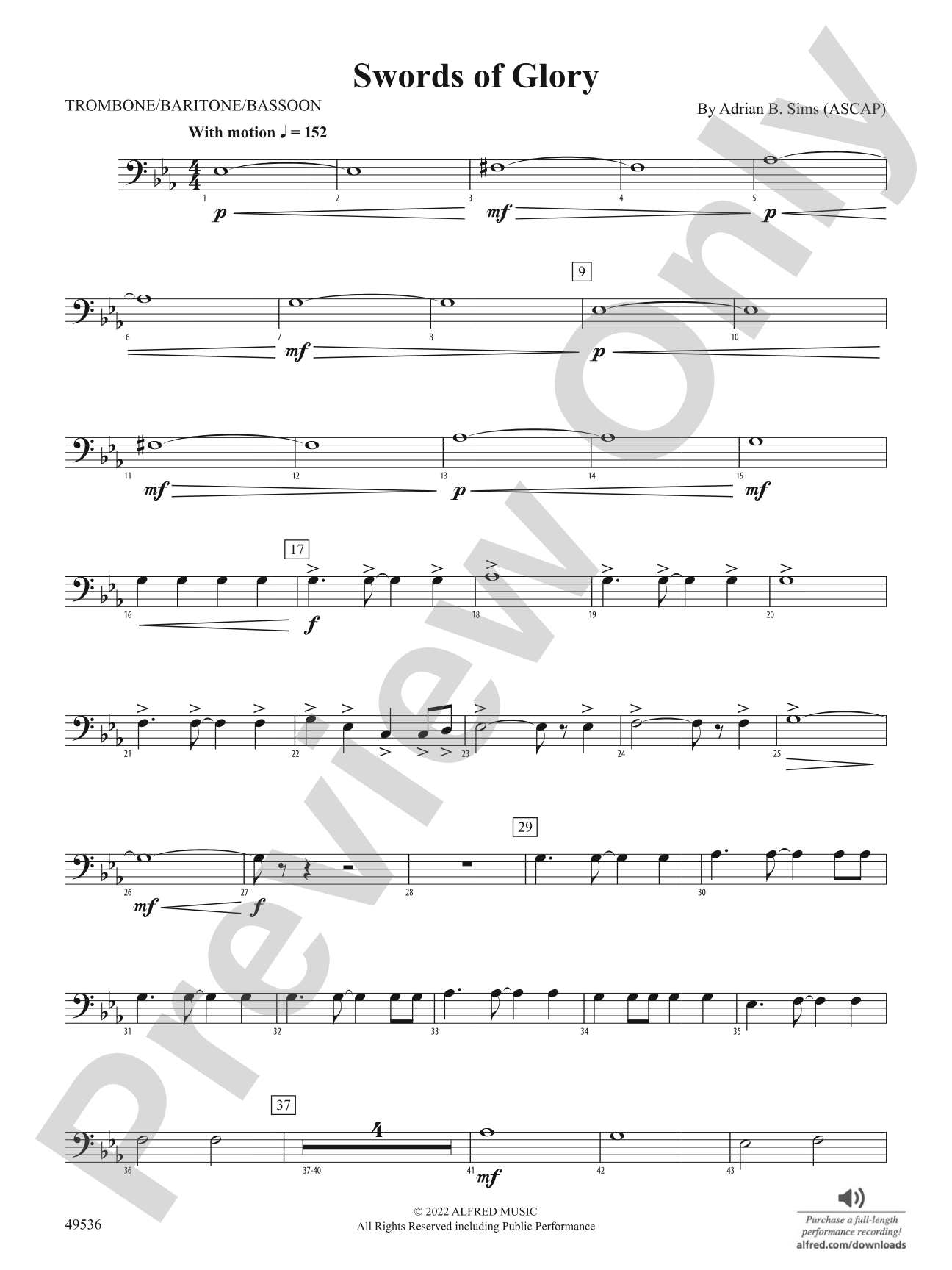 Swords of Glory: 1st Trombone