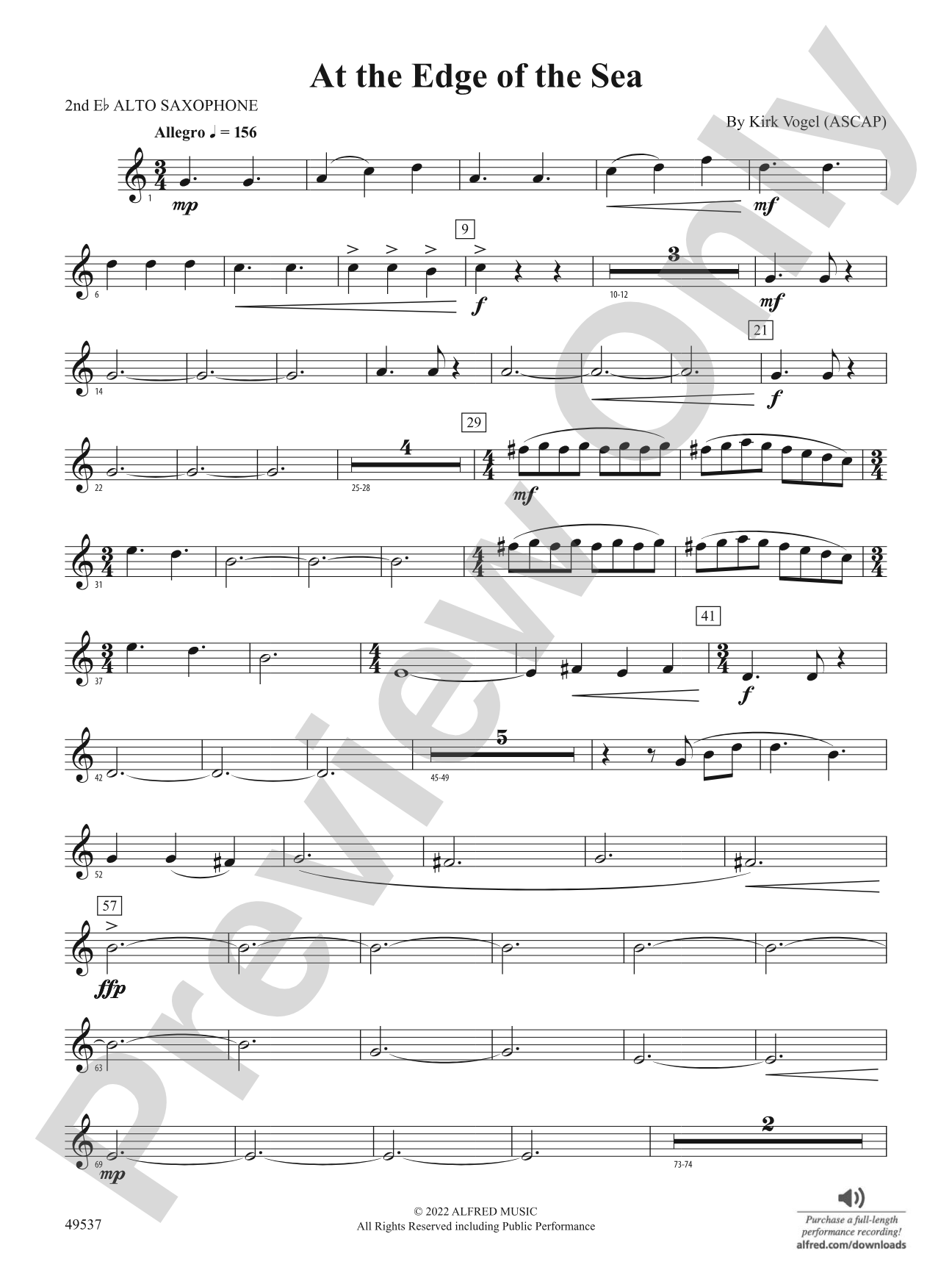 At the Edge of the Sea: 2nd E-flat Alto Saxophone
