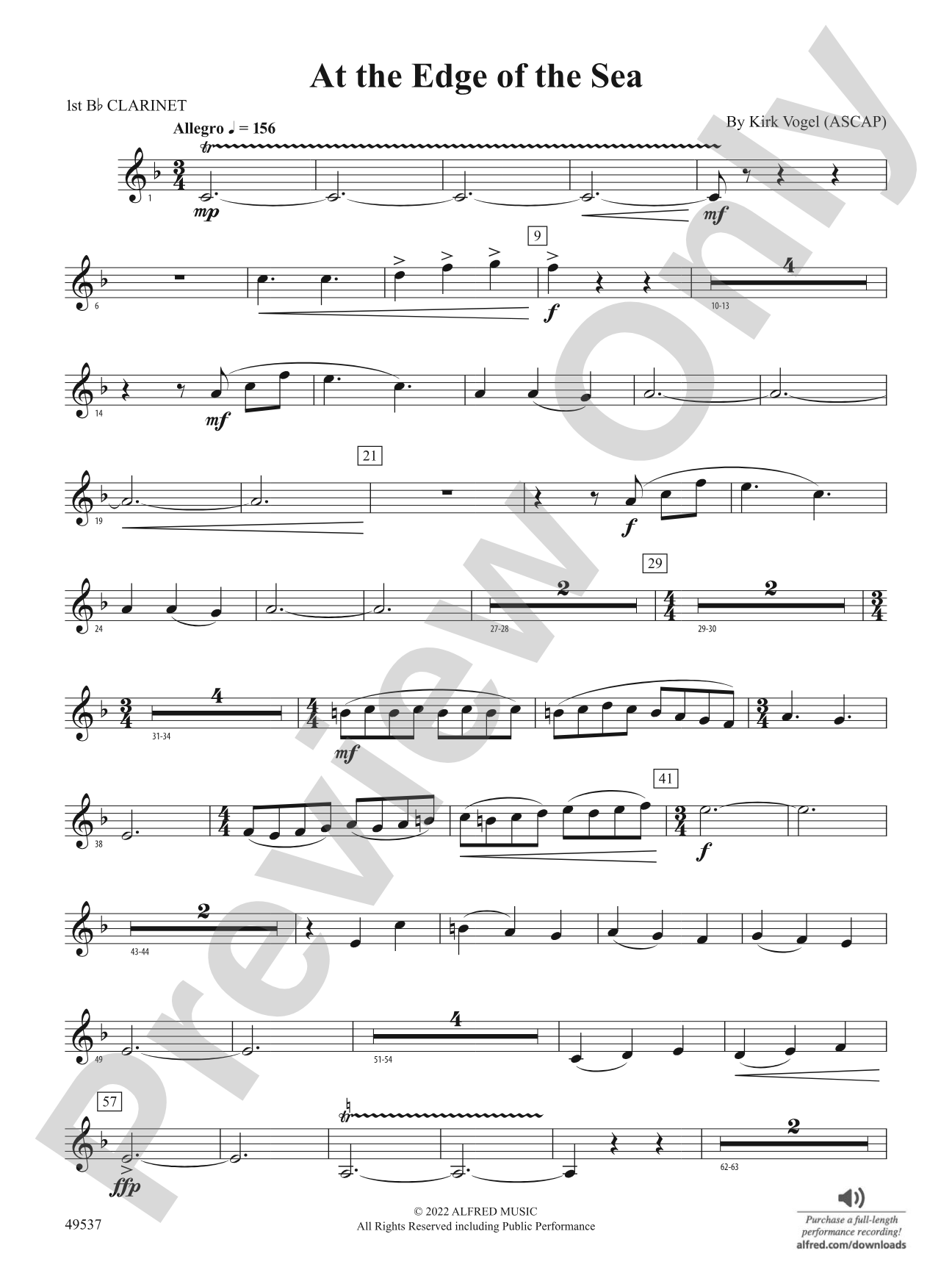 At the Edge of the Sea: 1st B-flat Clarinet