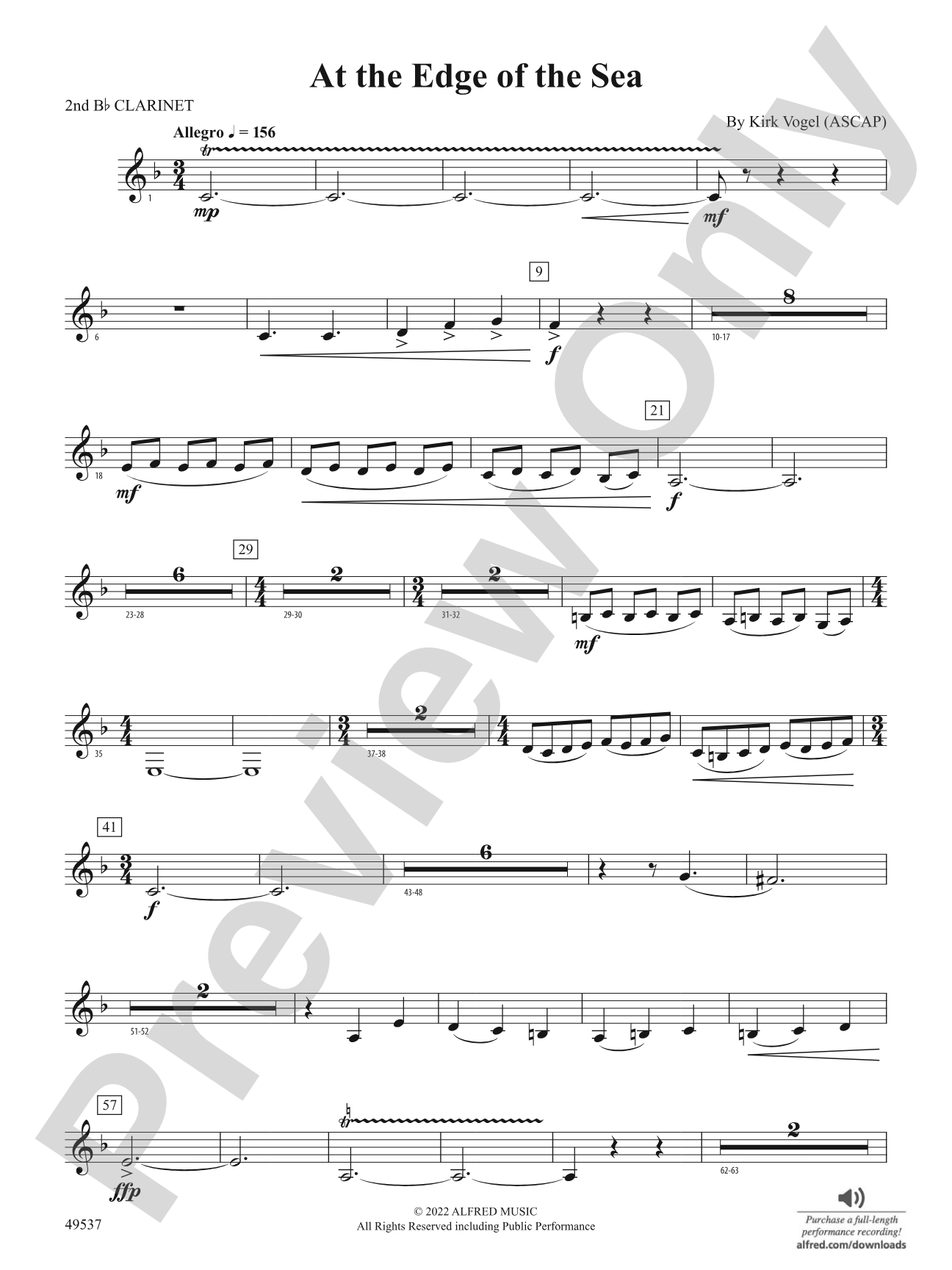At the Edge of the Sea: 2nd B-flat Clarinet