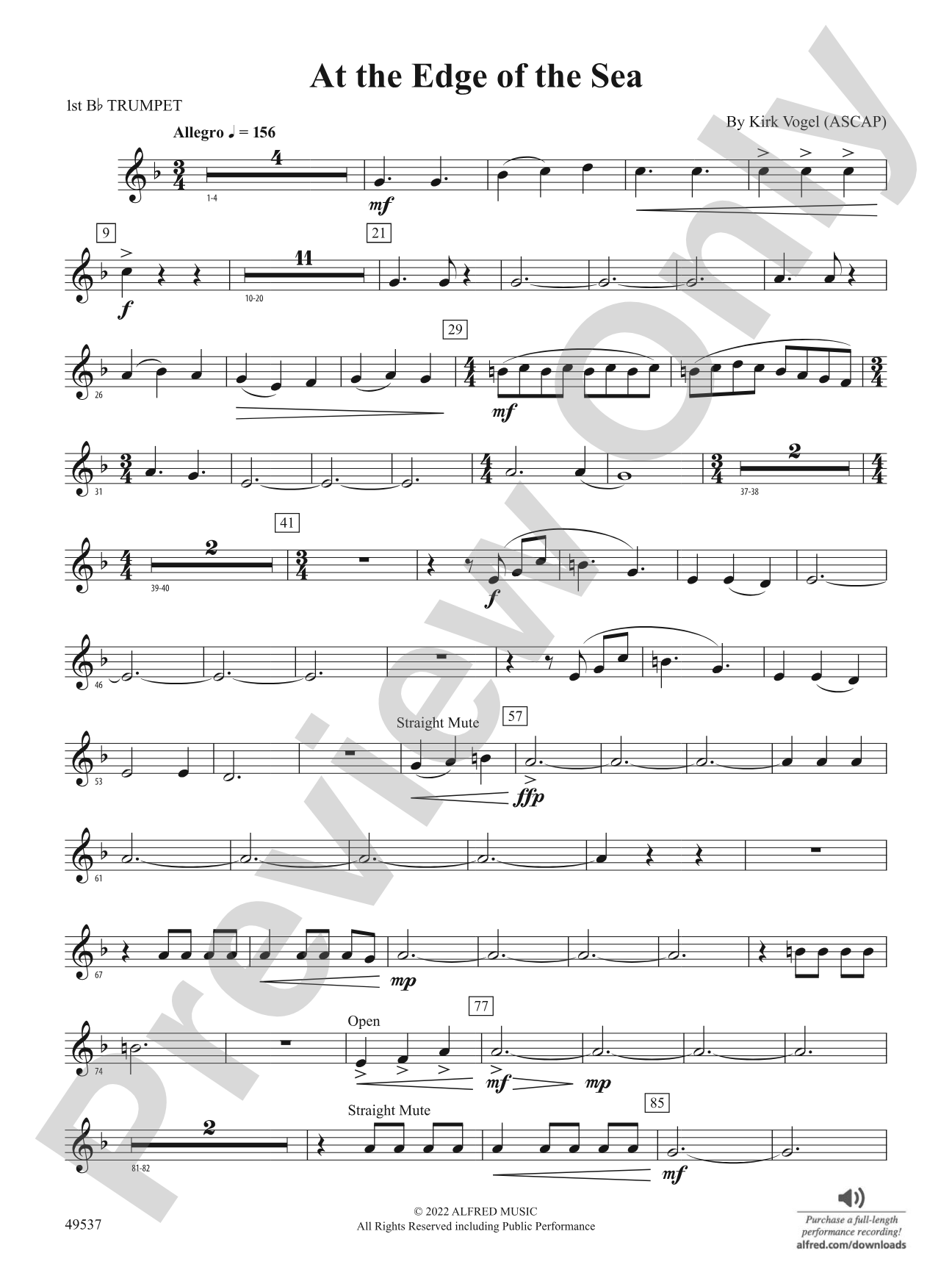 At the Edge of the Sea: 1st B-flat Trumpet