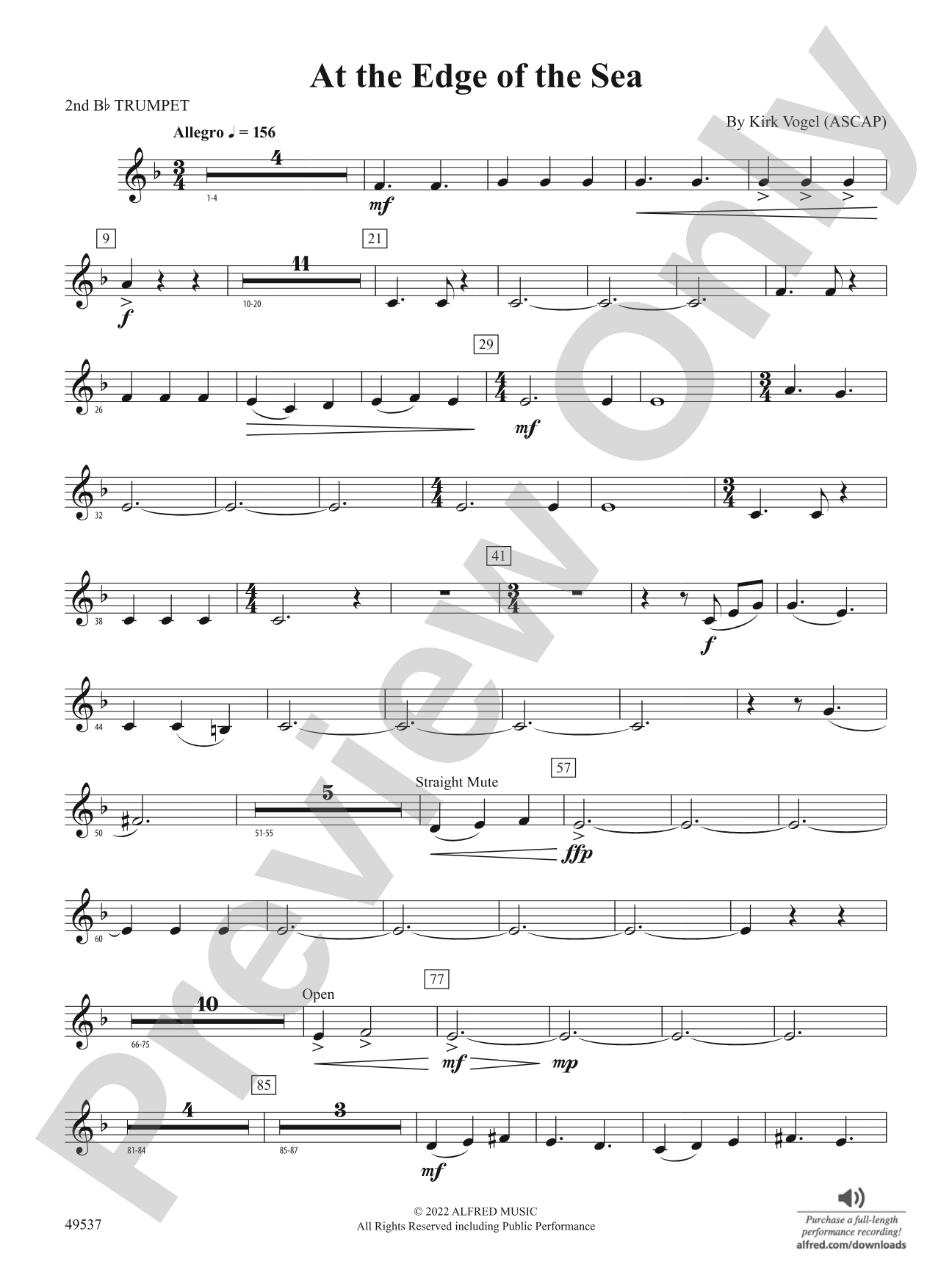 At the Edge of the Sea: 2nd B-flat Trumpet