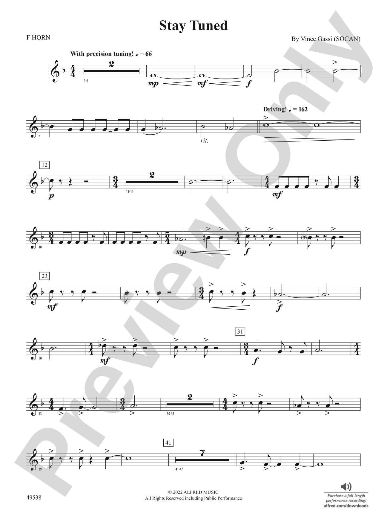 Stay Tuned: 1st F Horn