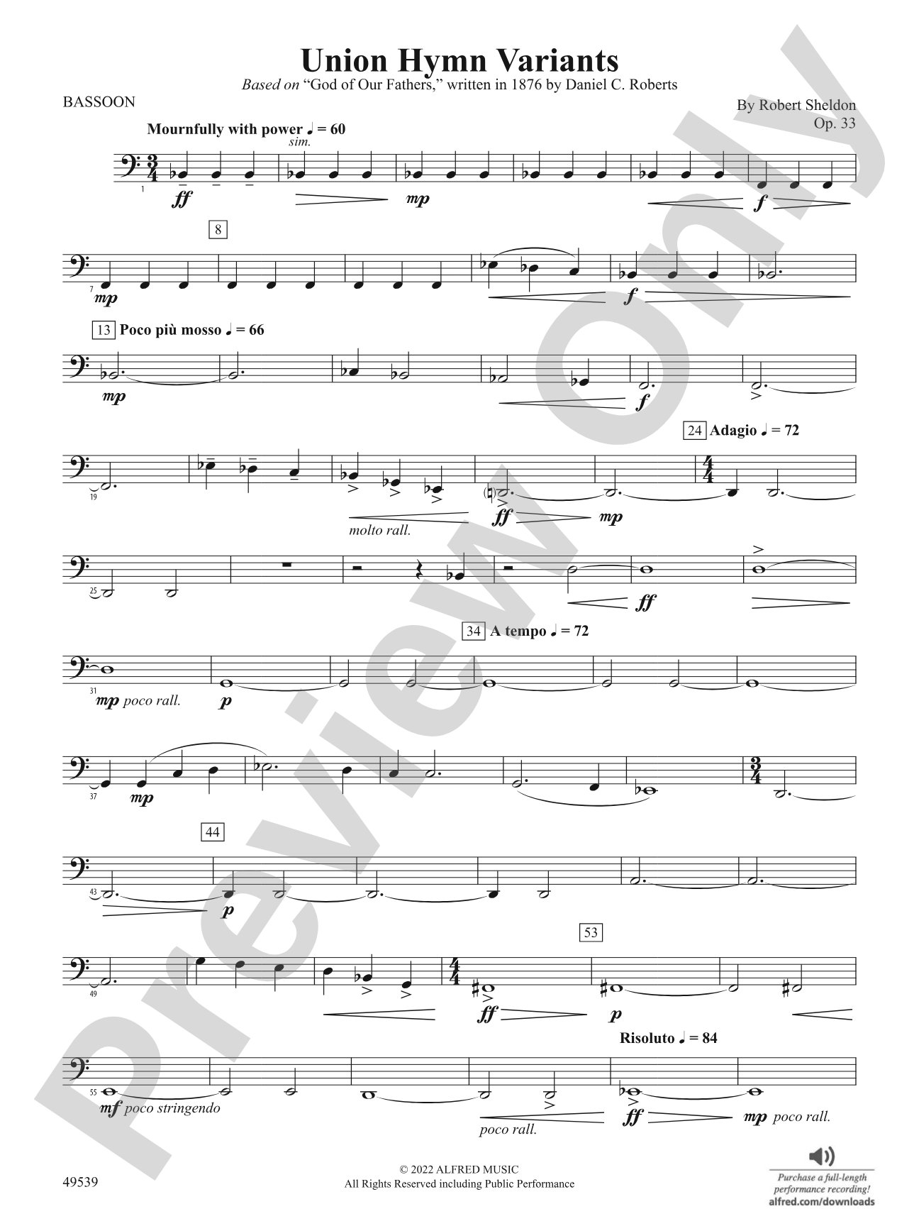 Union Hymn Variants: Bassoon