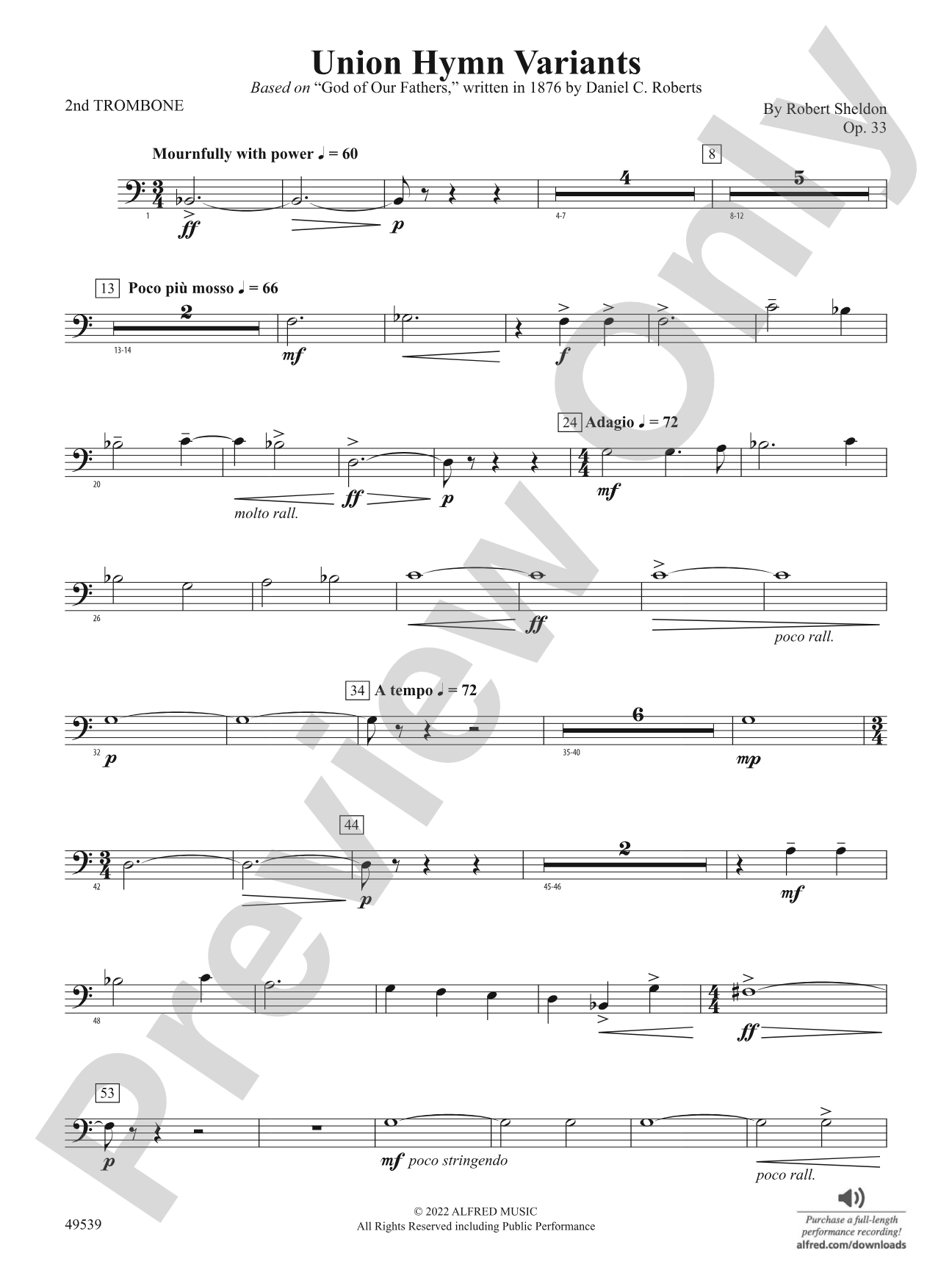 Union Hymn Variants: 2nd Trombone
