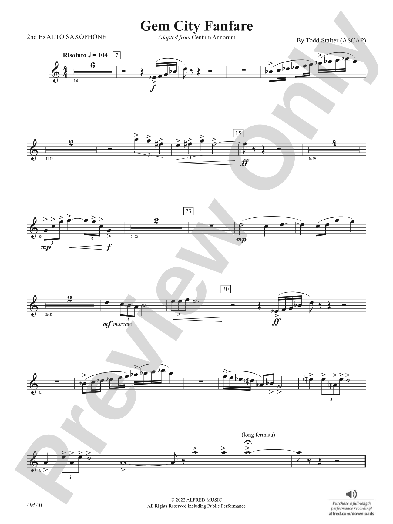 Gem City Fanfare: 2nd E-flat Alto Saxophone