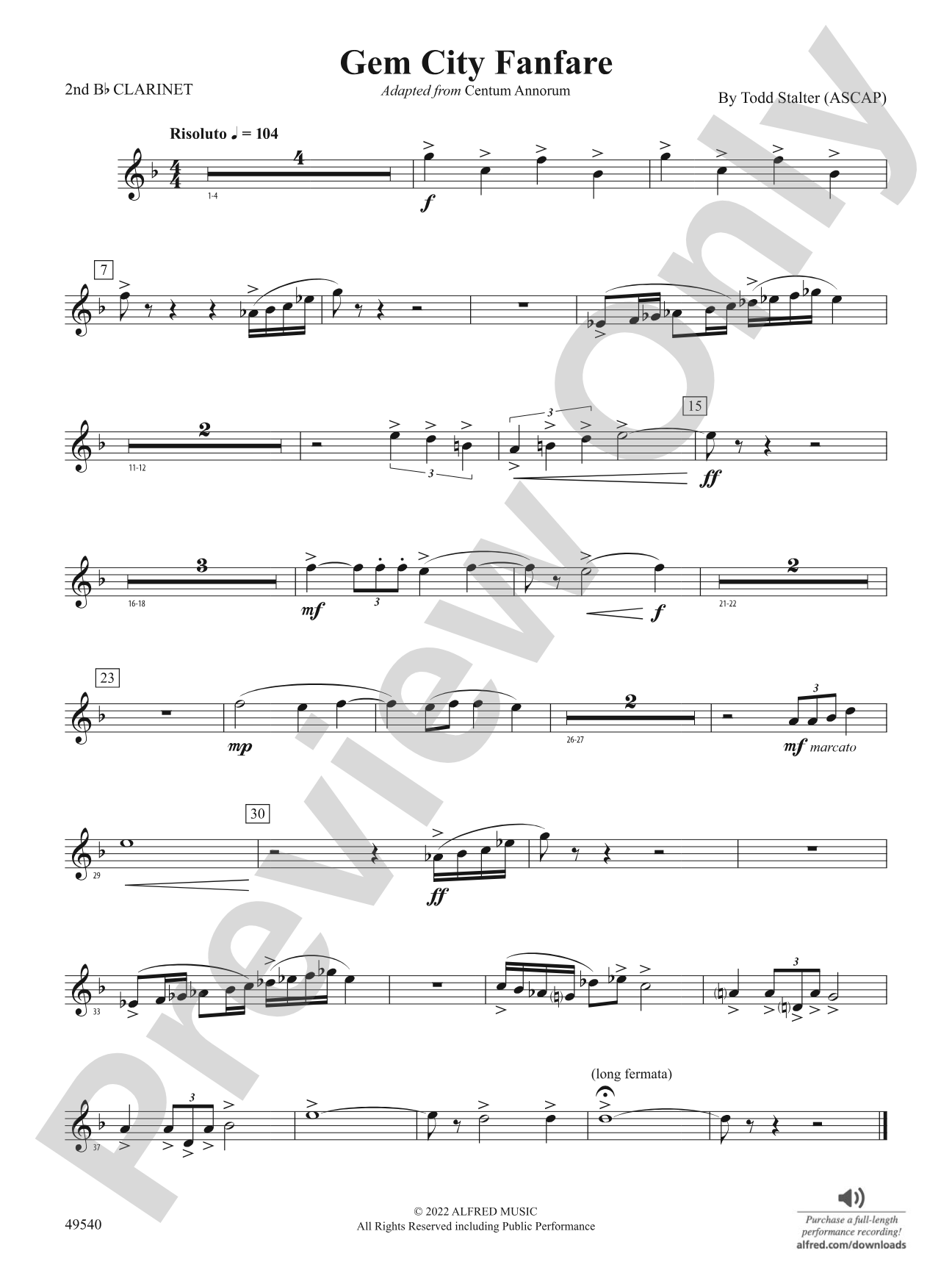 Gem City Fanfare: 2nd B-flat Clarinet
