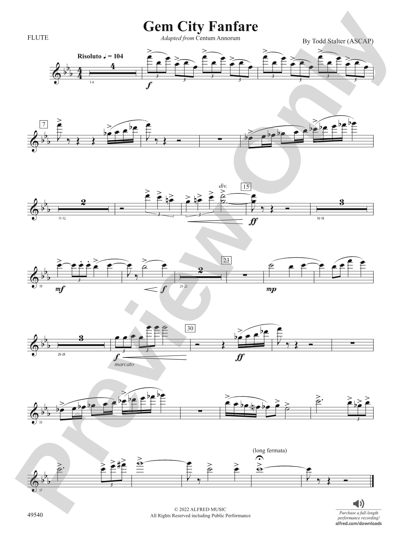 Gem City Fanfare: Flute