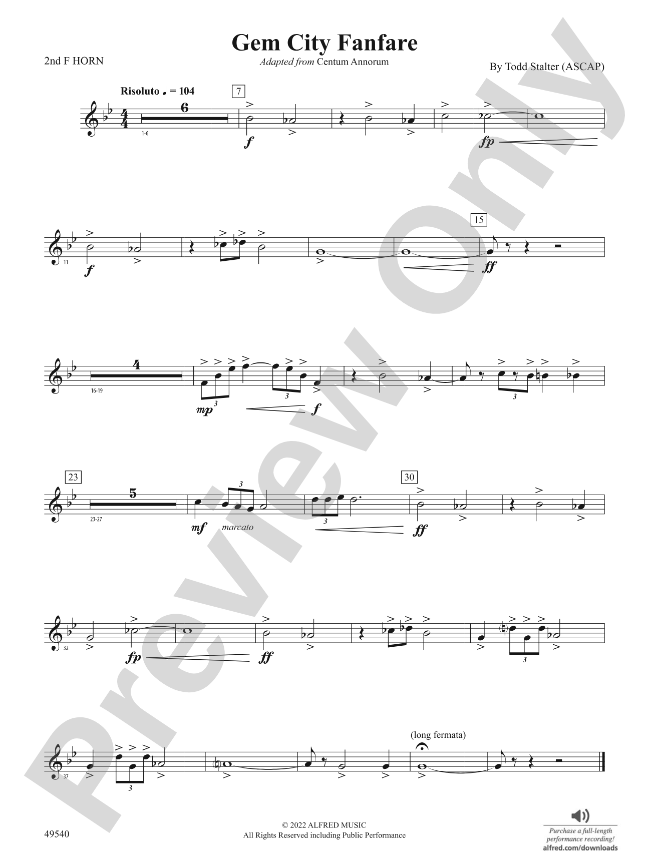 Gem City Fanfare: 2nd F Horn