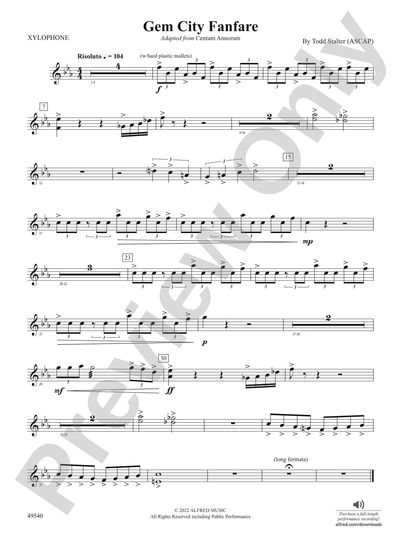 Gem City Fanfare: 3rd Mallet Percussion