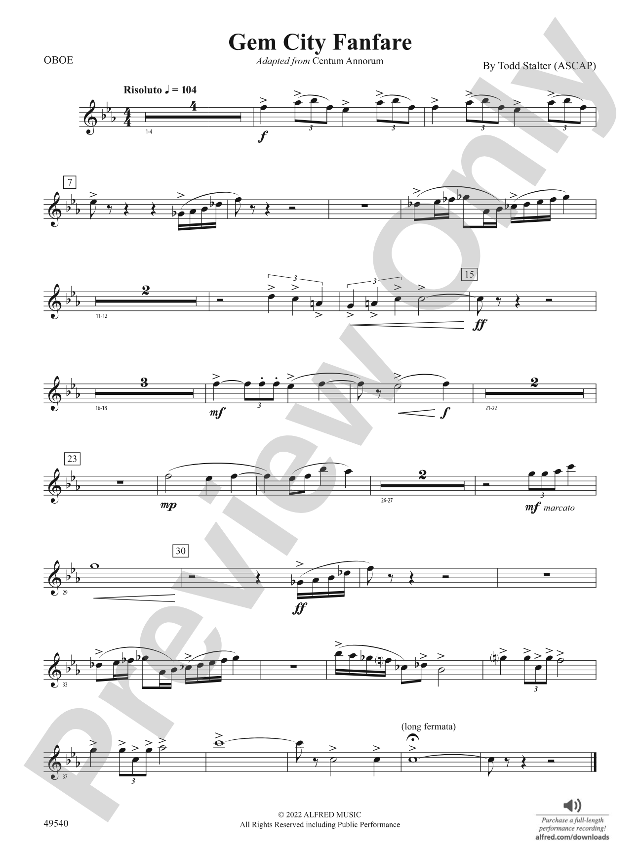 Gem City Fanfare: Oboe