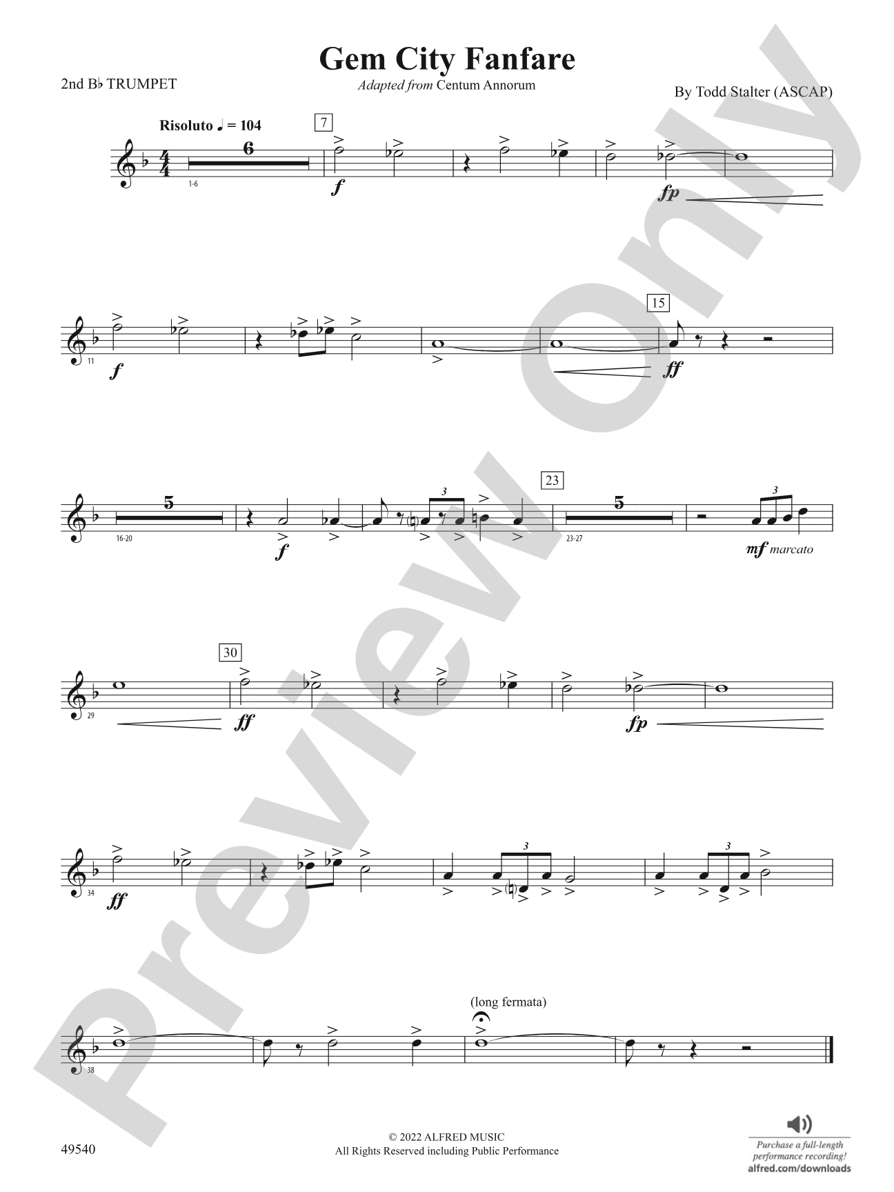 Gem City Fanfare: 2nd B-flat Trumpet