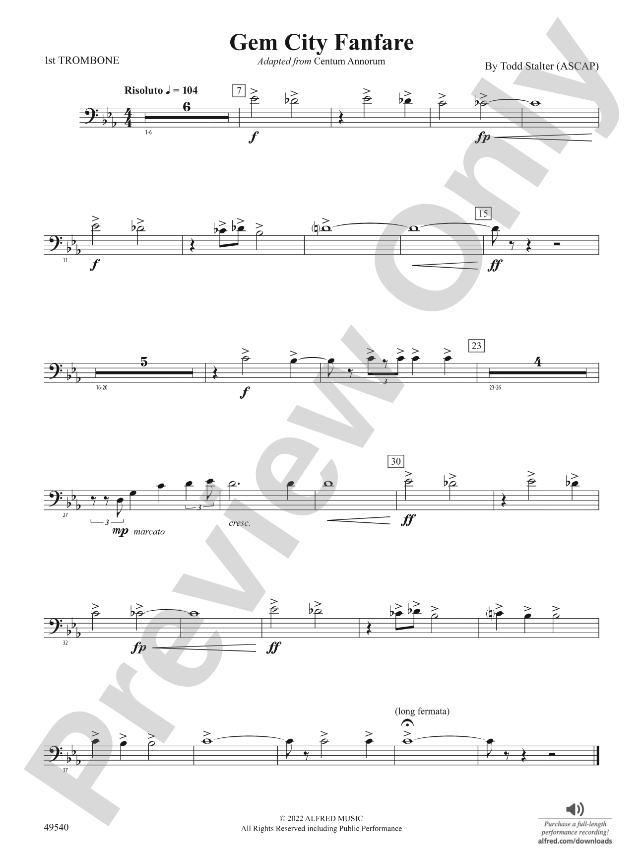 Gem City Fanfare: 1st Trombone