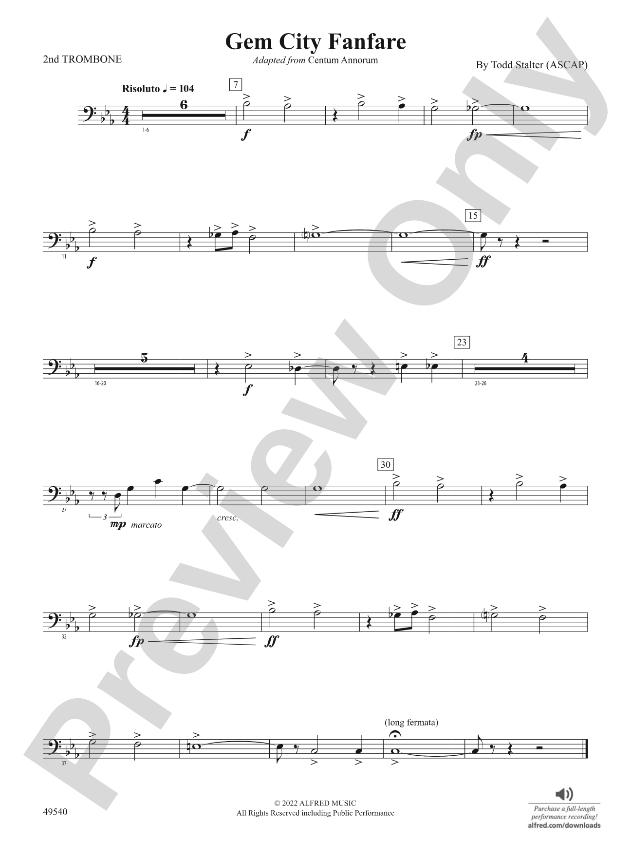 Gem City Fanfare: 2nd Trombone
