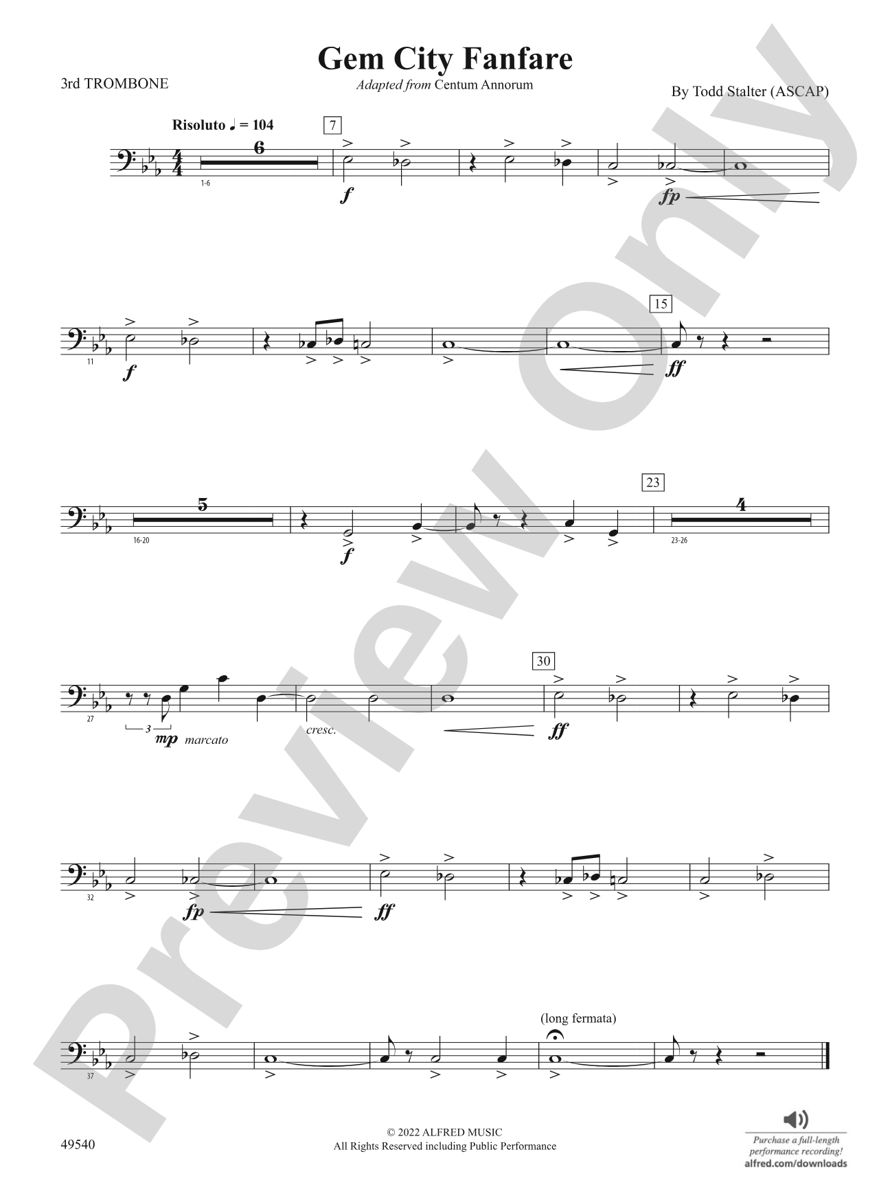 Gem City Fanfare: 3rd Trombone