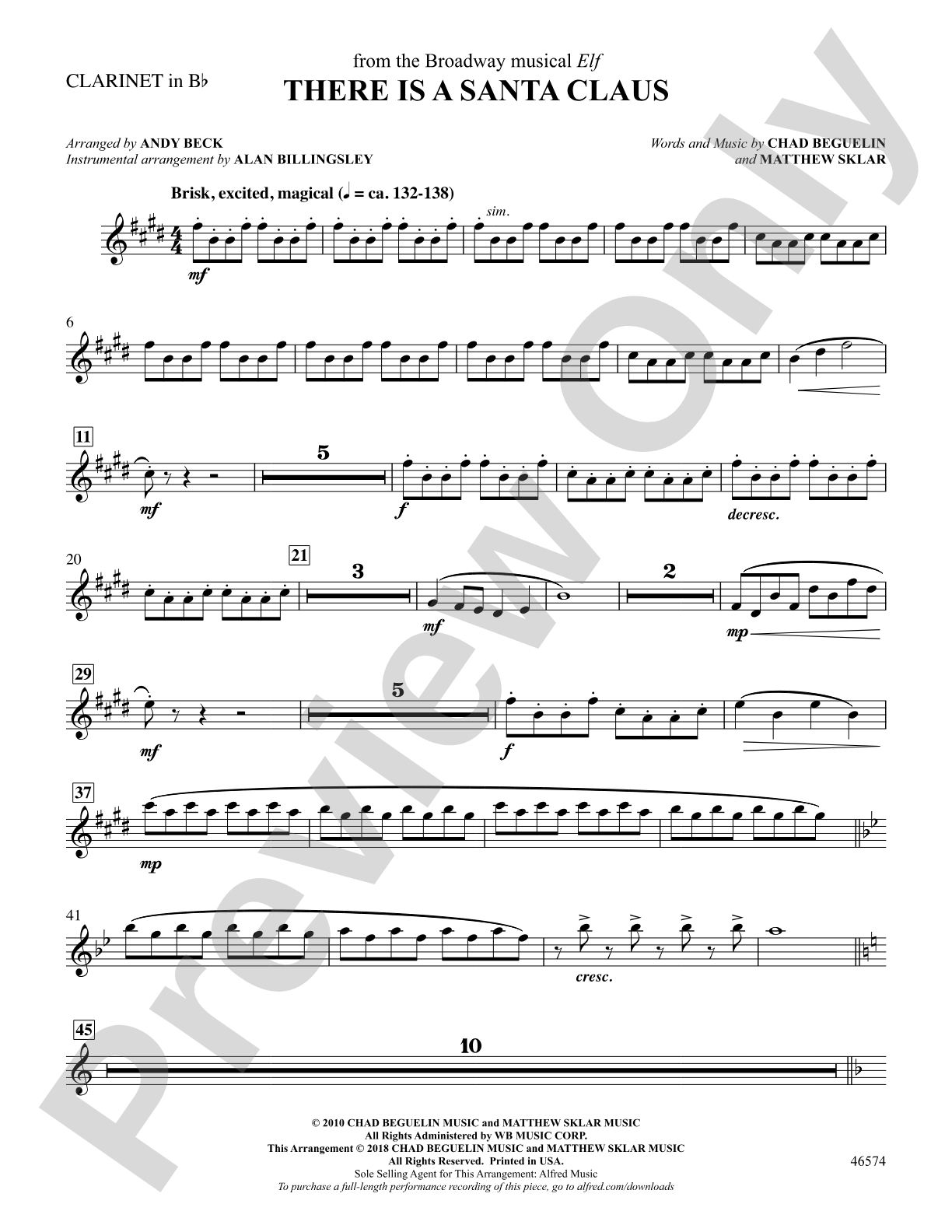 There Is a Santa Claus: 1st B-flat Clarinet