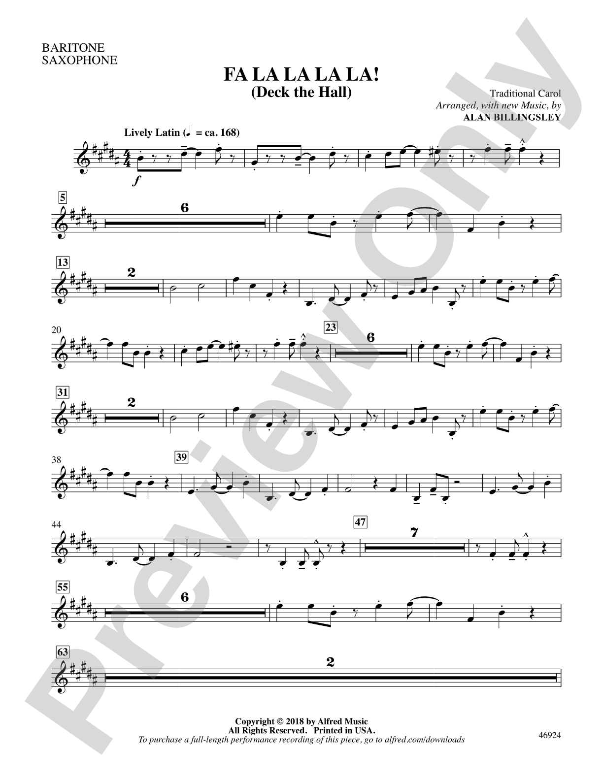 Fa La La La La!: E-flat Baritone Saxophone