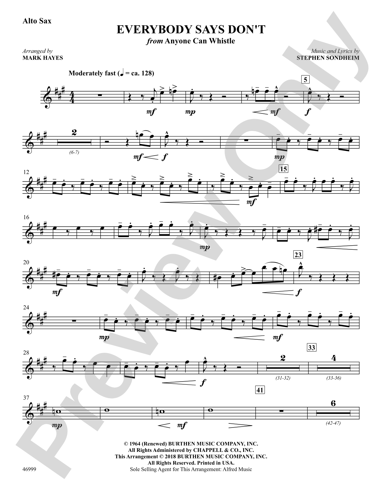 Everybody Says Don't: E-flat Alto Saxophone