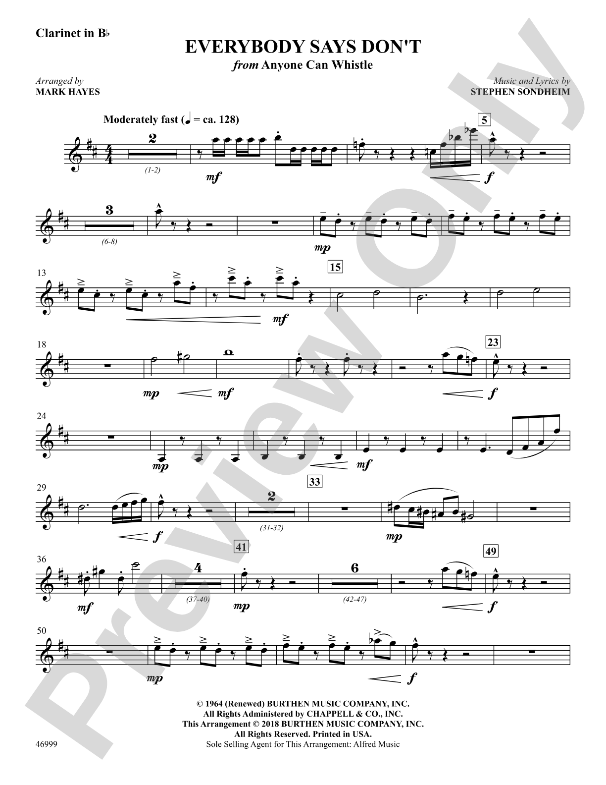 Everybody Says Don't: 1st B-flat Clarinet