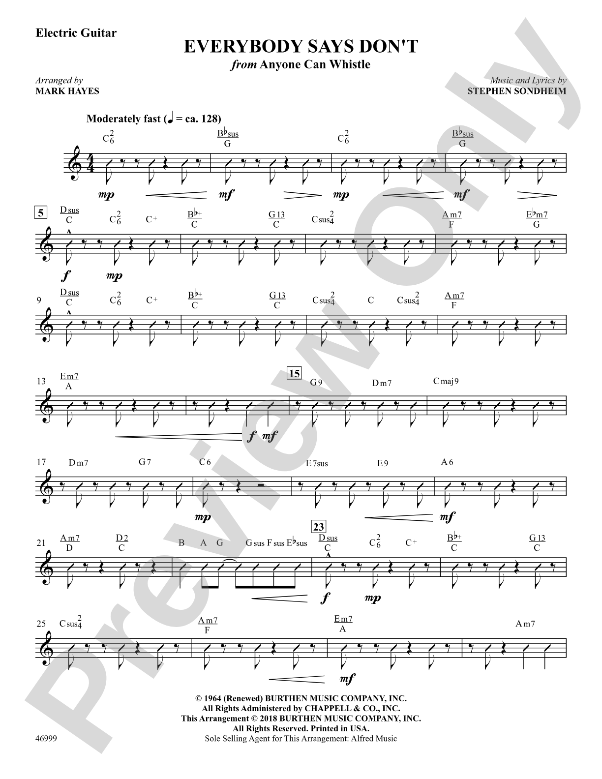 Everybody Says Don't: Guitar