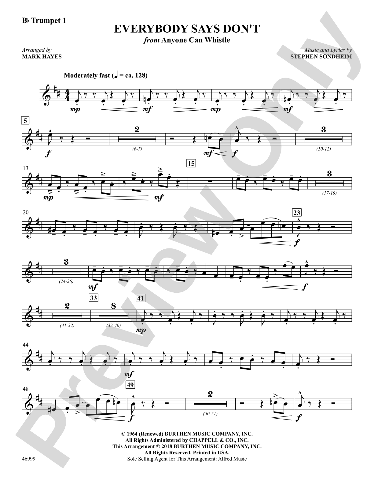 Everybody Says Don't: 1st B-flat Trumpet