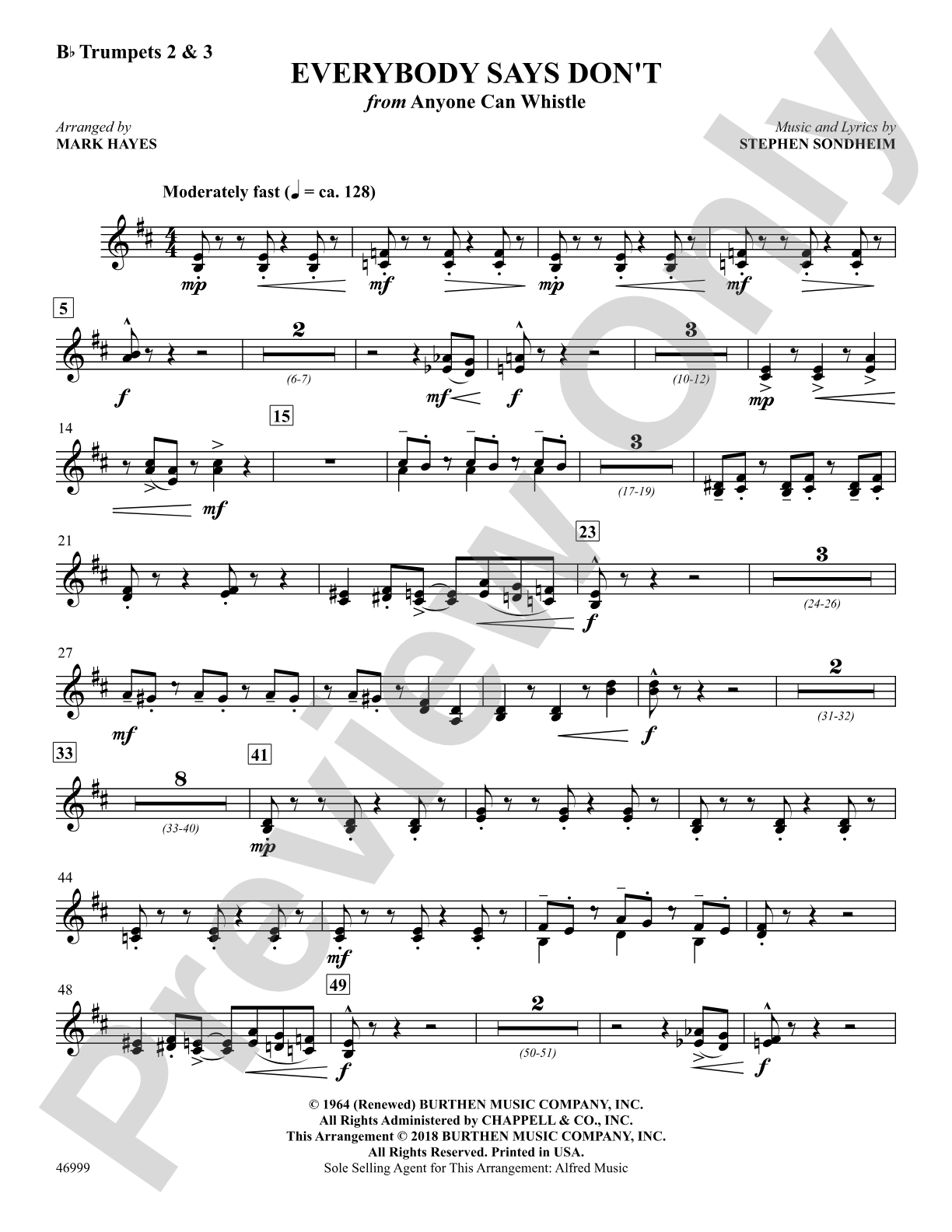 Everybody Says Don't: 2nd & 3rd Trumpet