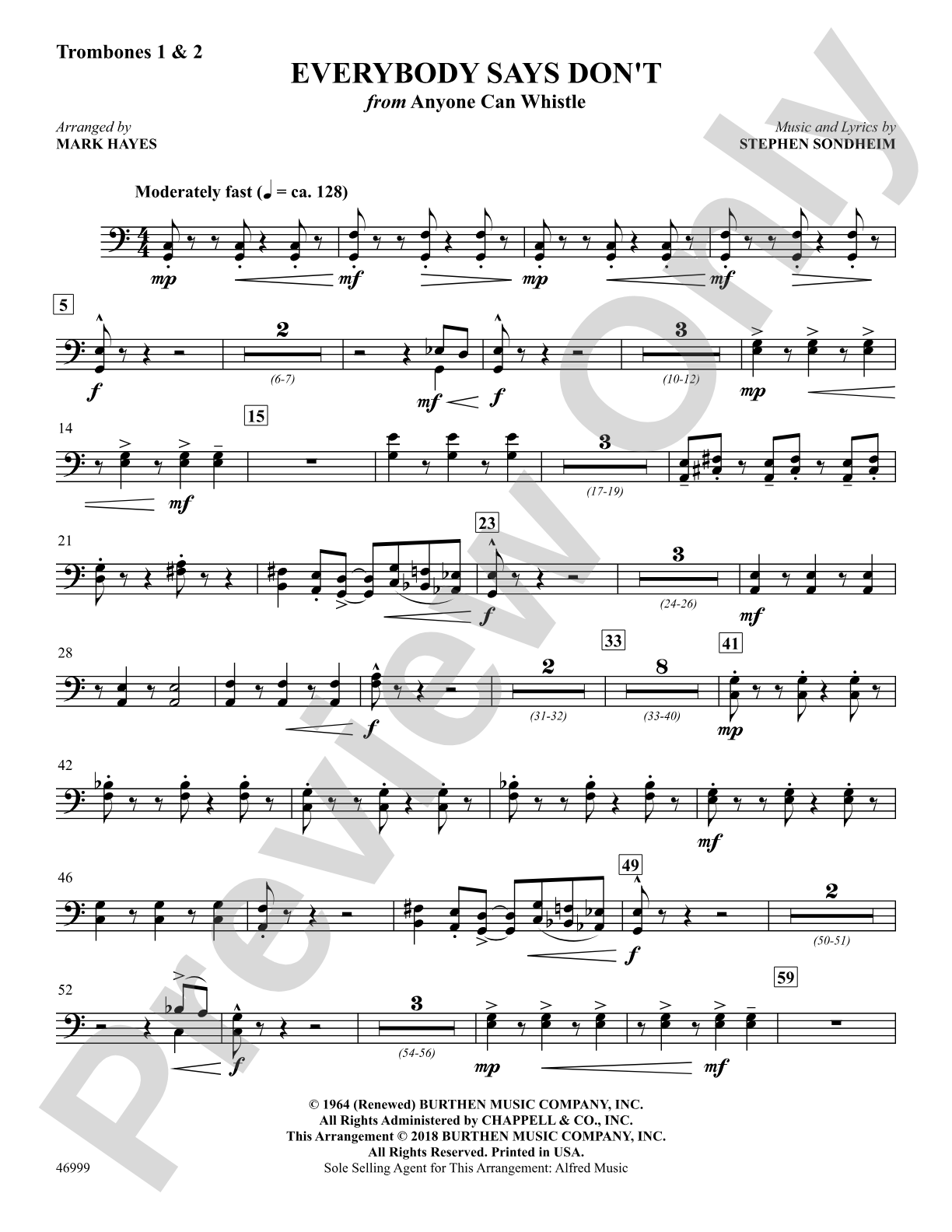 Everybody Says Don't: 1st & 2nd Trombones