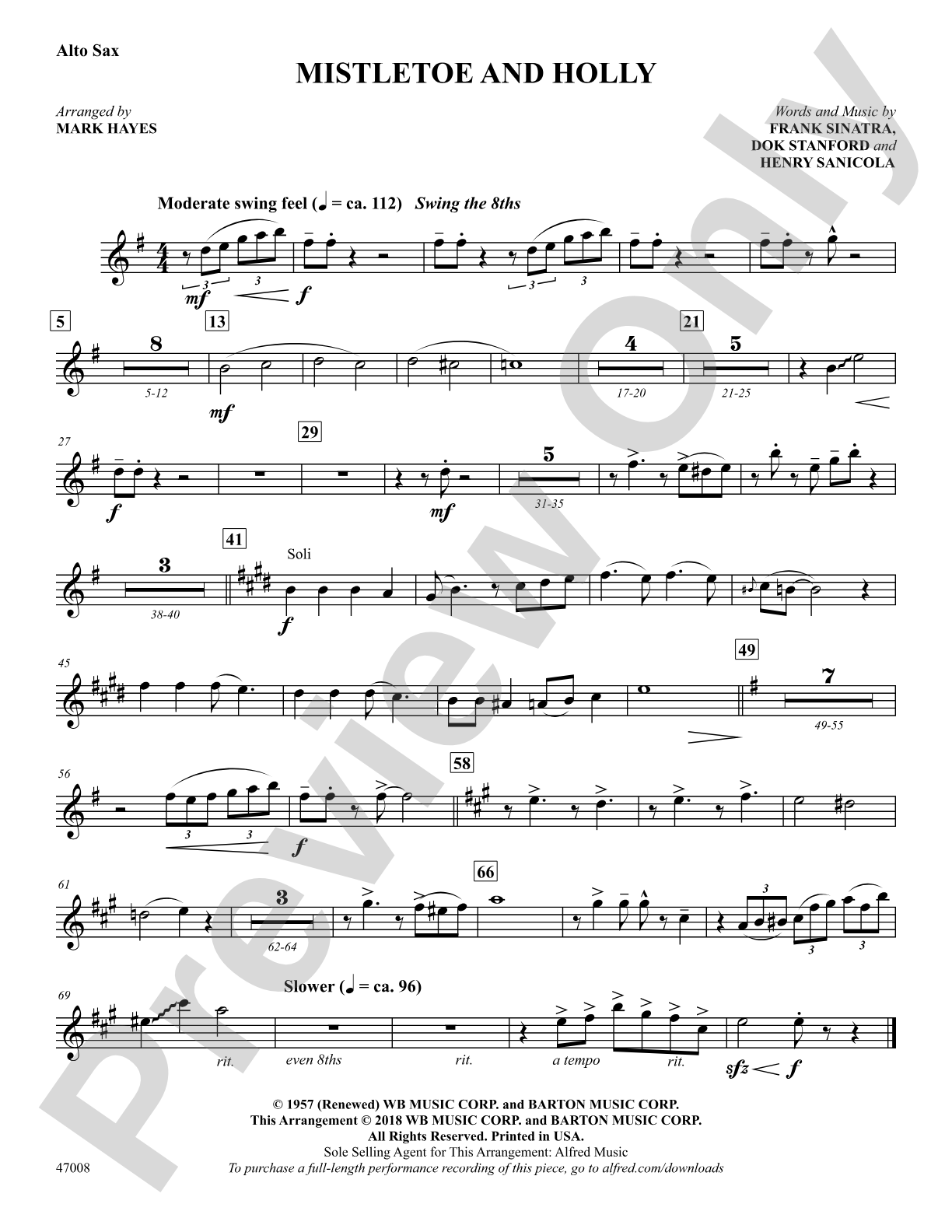 Mistletoe and Holly: E-flat Alto Saxophone
