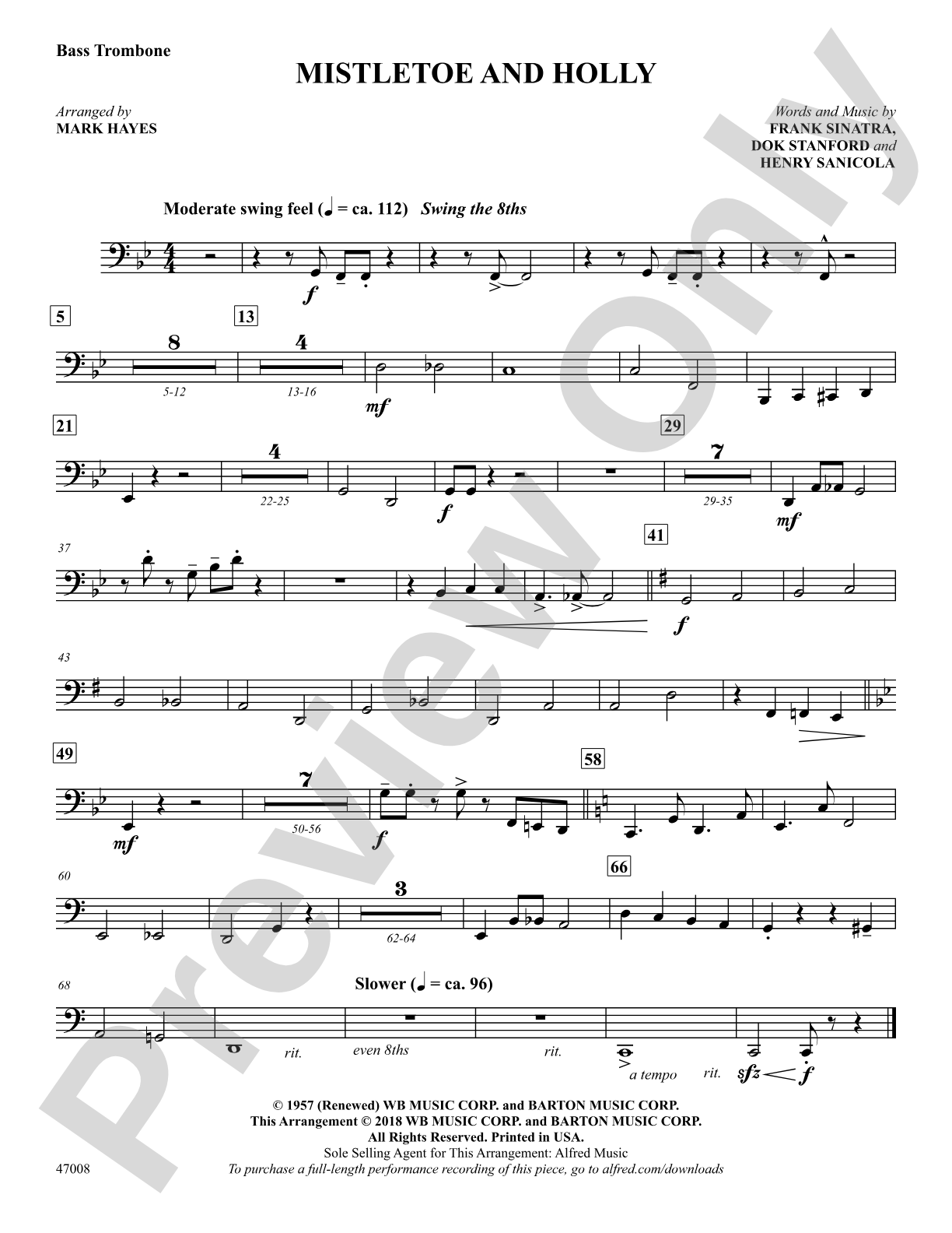Mistletoe and Holly: Bass Trombone