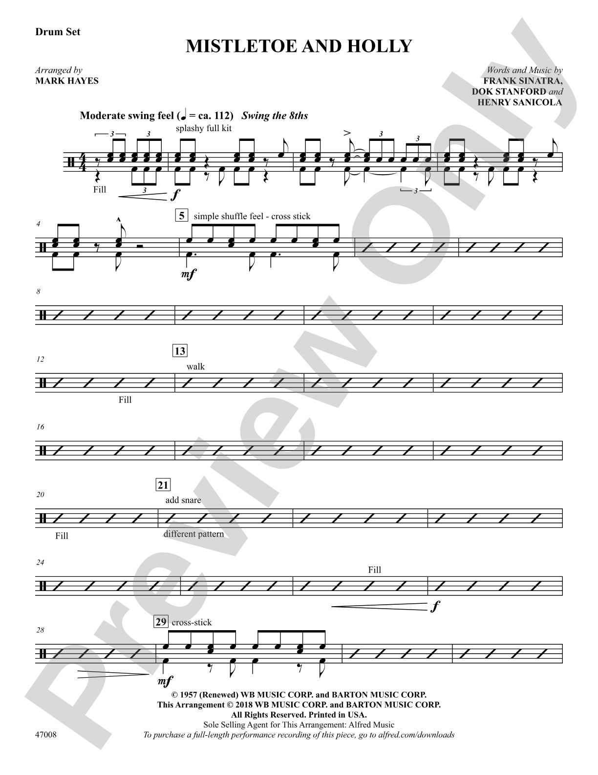 Mistletoe and Holly: Drums