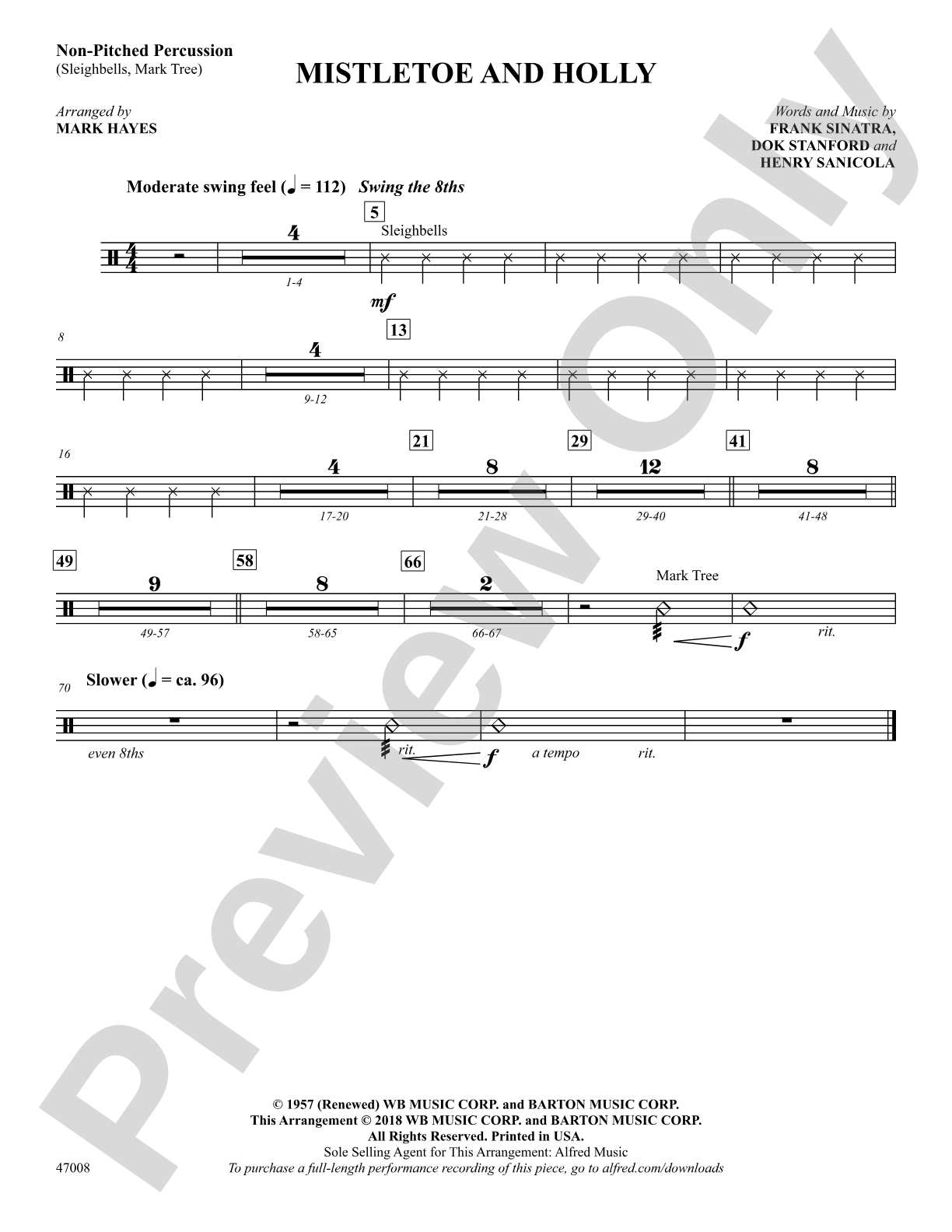 Mistletoe and Holly: 1st Percussion