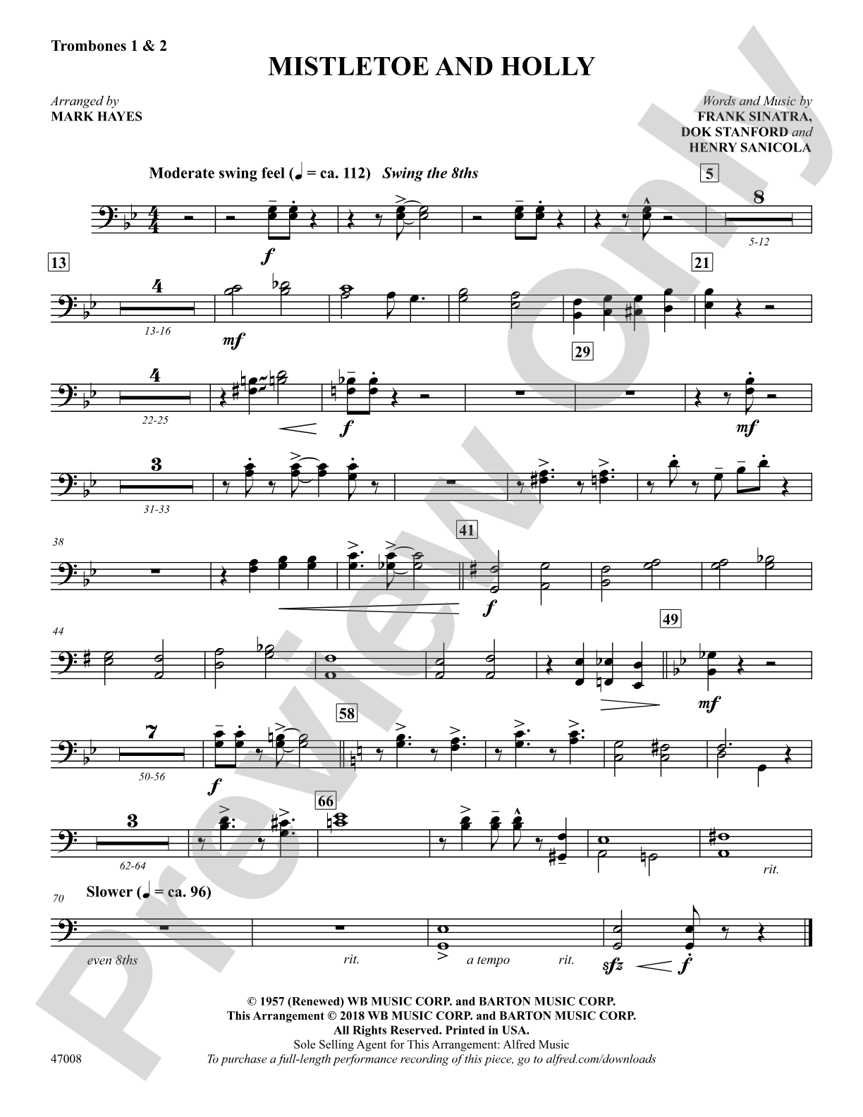 Mistletoe and Holly: 1st & 2nd Trombones