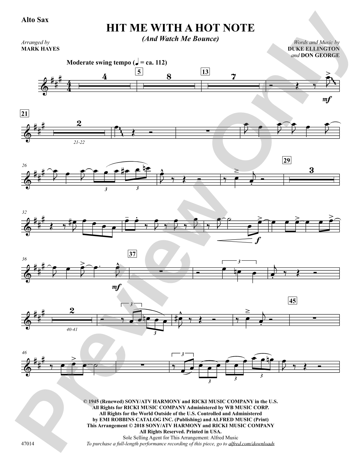 Hit Me with a Hot Note: E-flat Alto Saxophone