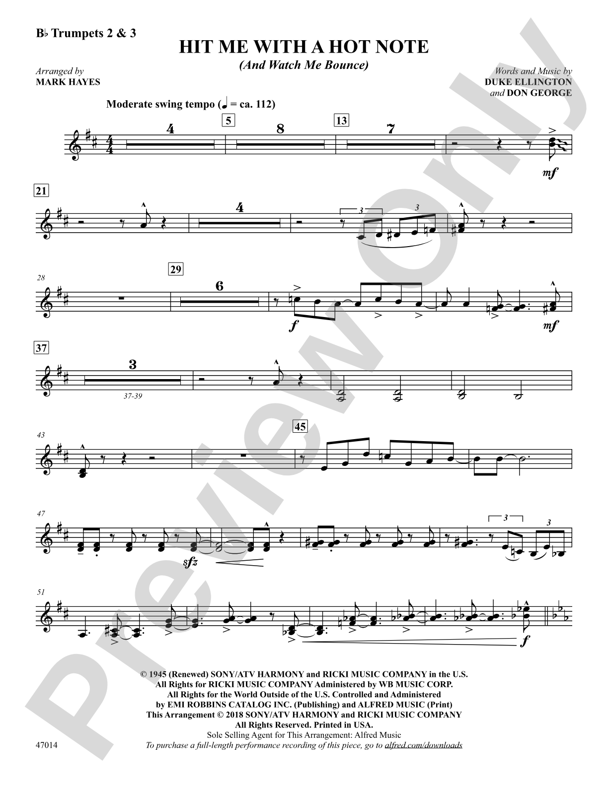 Hit Me with a Hot Note: 2nd & 3rd Trumpet