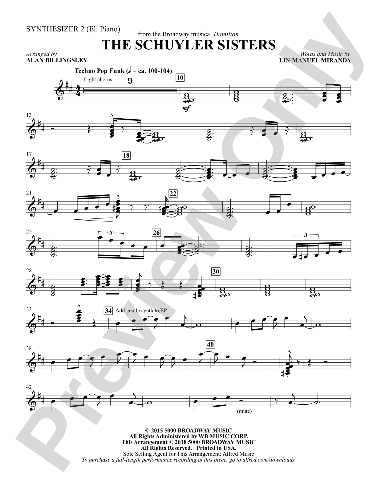 The Schuyler Sisters: 2nd Synthesizer