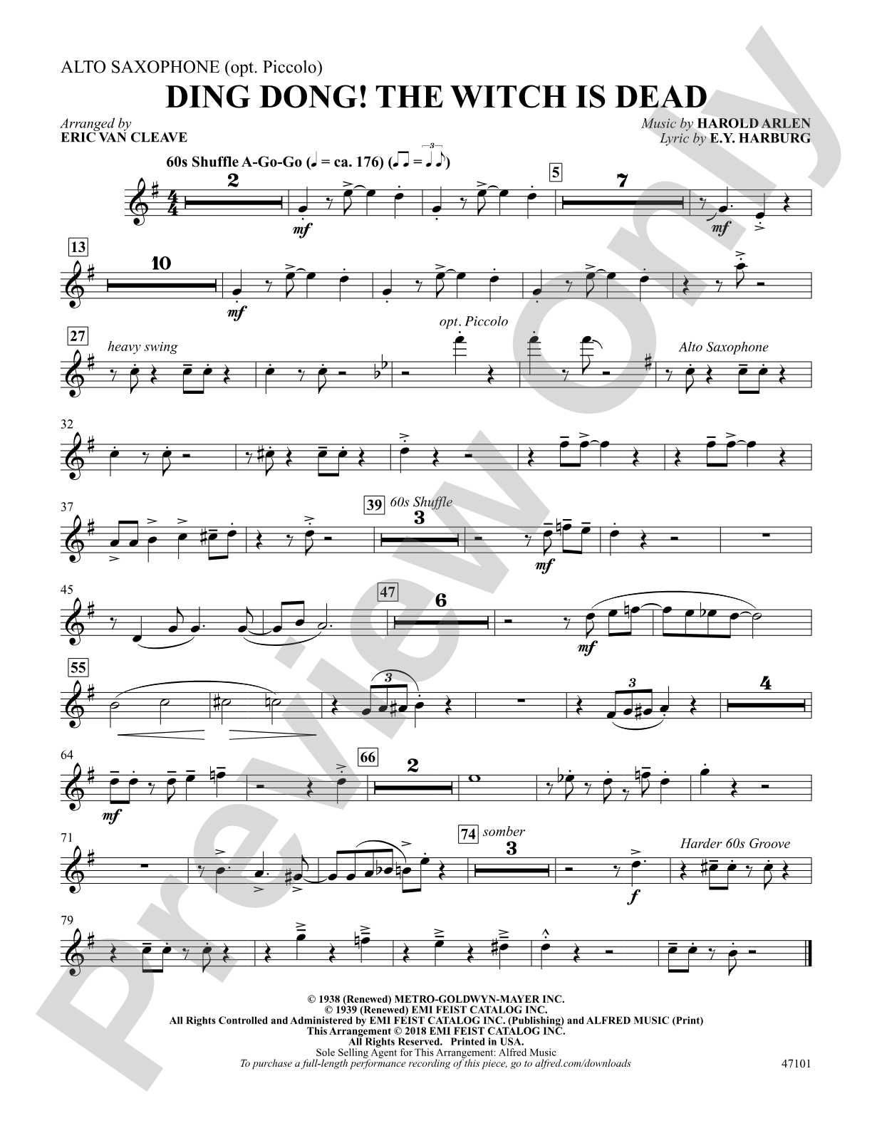 Ding-Dong! The Witch Is Dead: E-flat Alto Saxophone