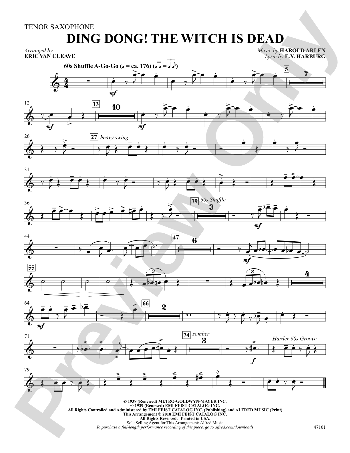 Ding-Dong! The Witch Is Dead: B-flat Tenor Saxophone