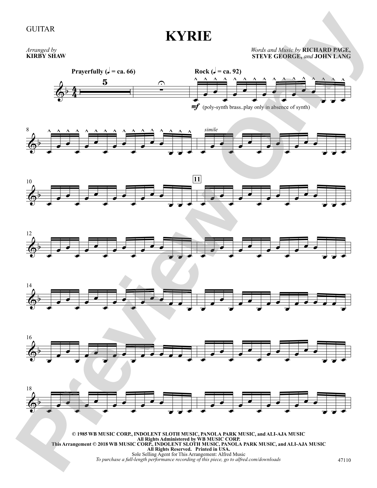 Kyrie: Guitar