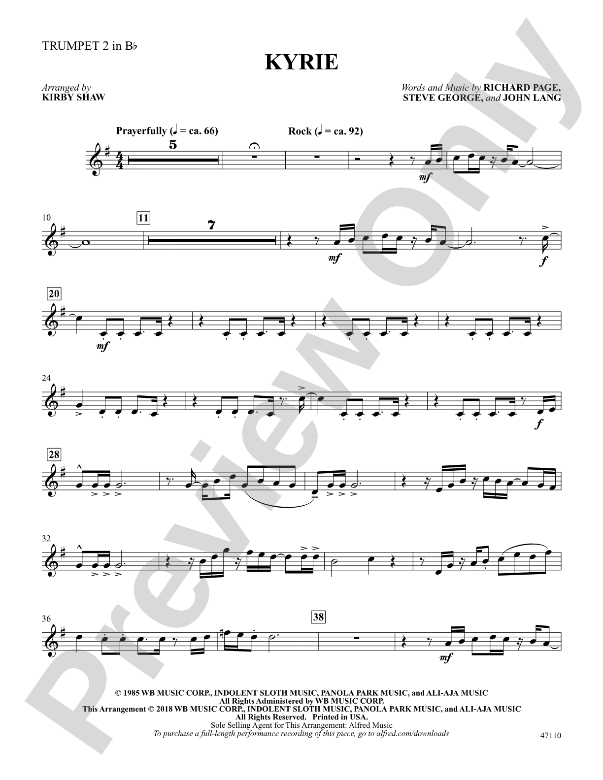 Kyrie: 2nd B-flat Trumpet