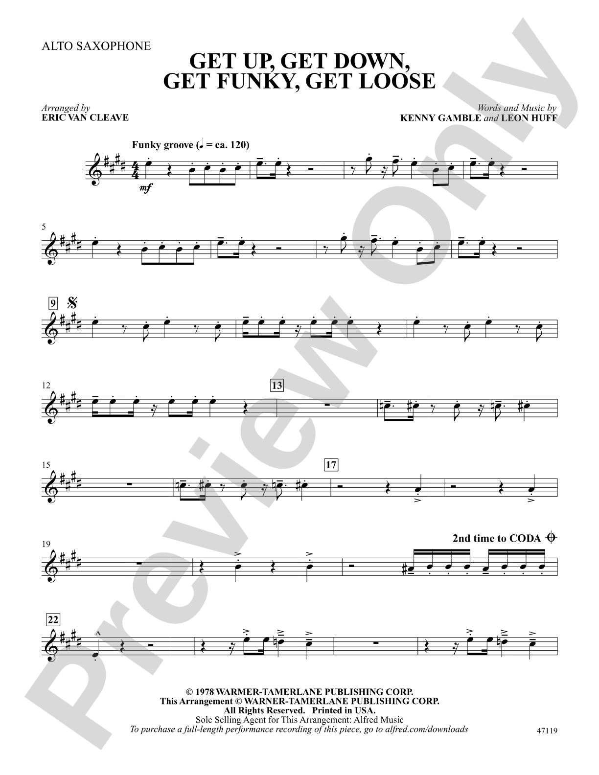 Get Up, Get Down, Get Funky, Get Loose: E-flat Alto Saxophone