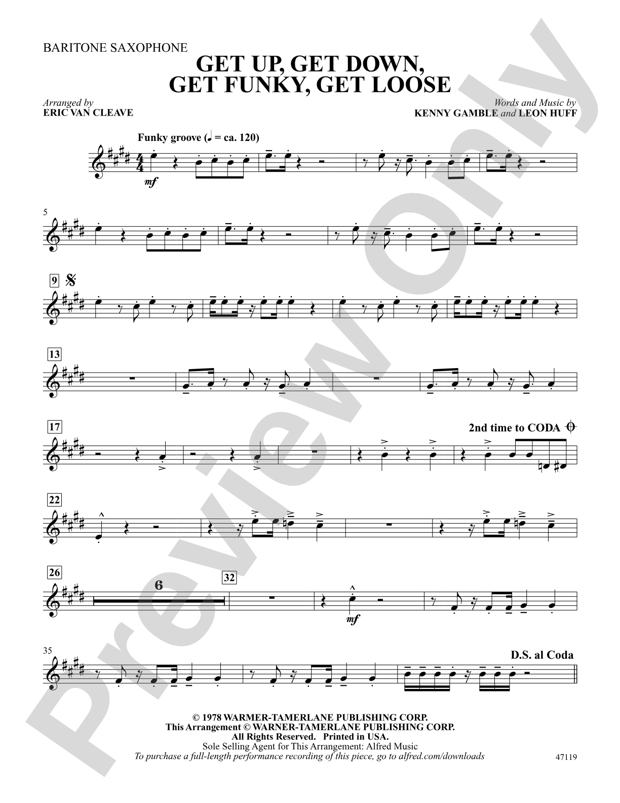 Get Up, Get Down, Get Funky, Get Loose: E-flat Baritone Saxophone
