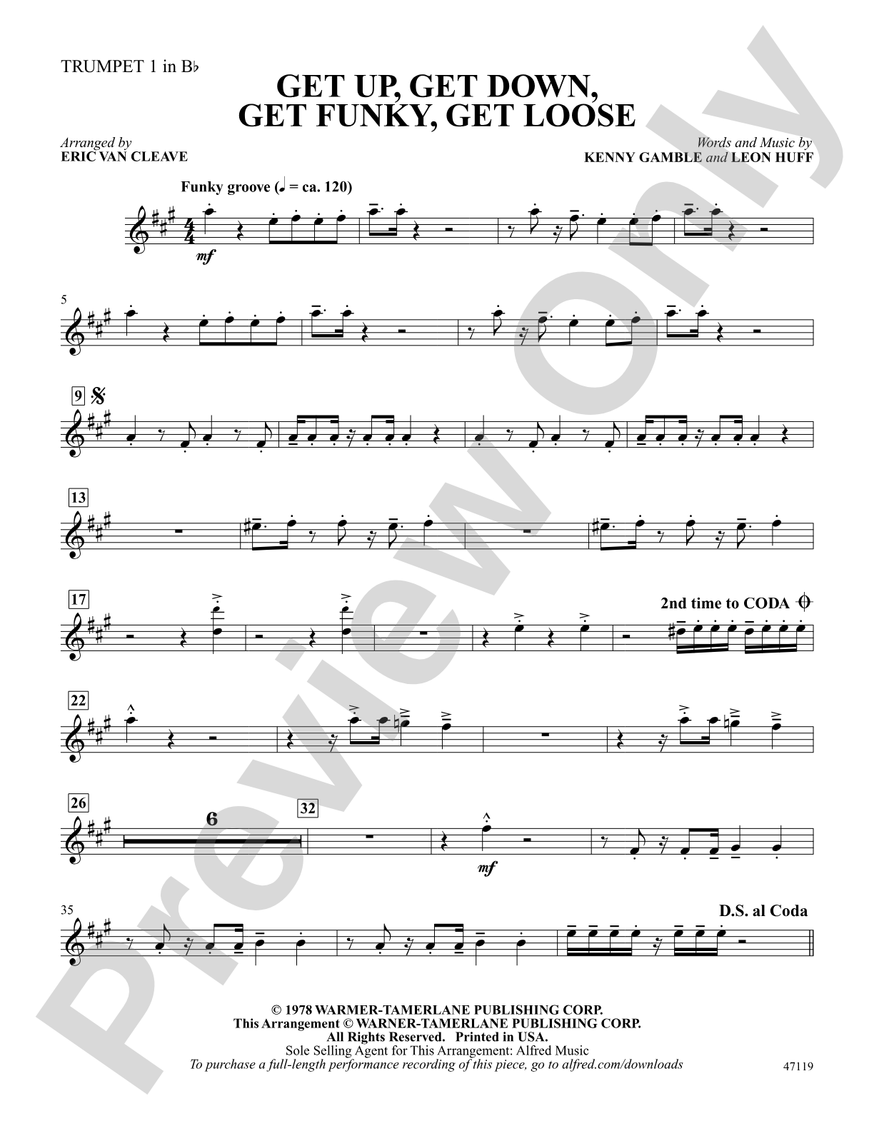 Get Up, Get Down, Get Funky, Get Loose: 1st B-flat Trumpet