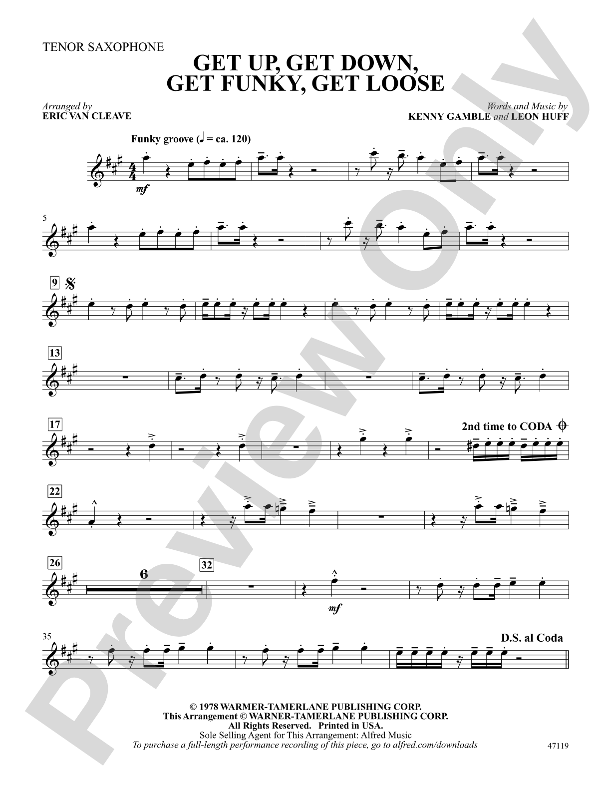 Get Up, Get Down, Get Funky, Get Loose: B-flat Tenor Saxophone