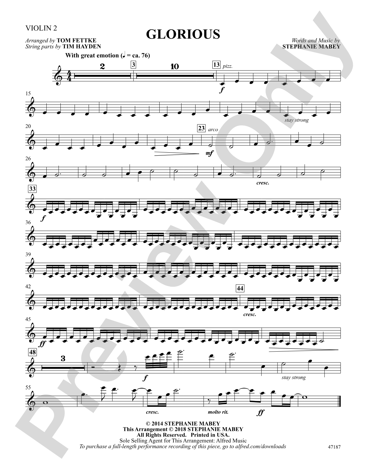 Glorious: 2nd Violin