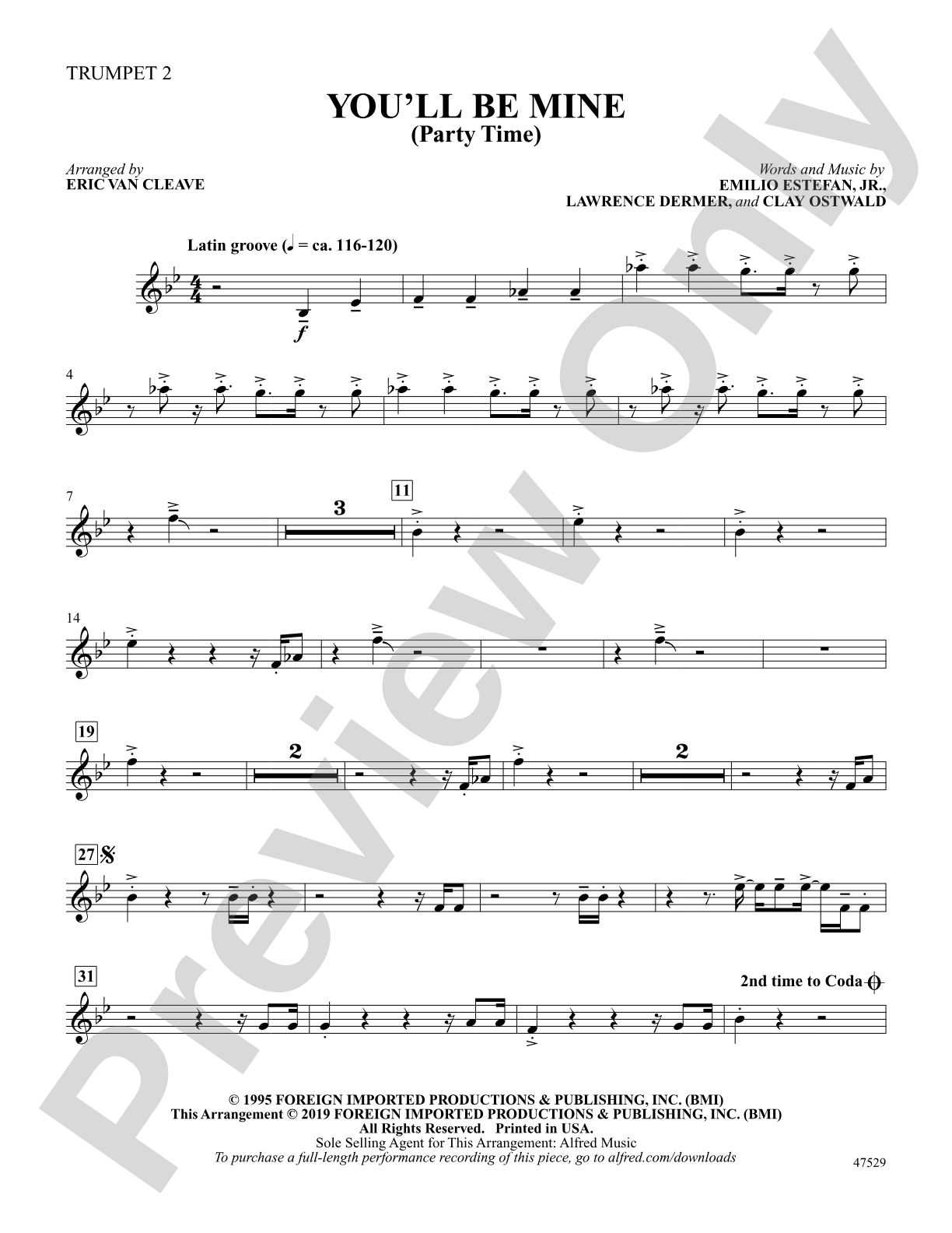 You'll Be Mine: 2nd B-flat Trumpet