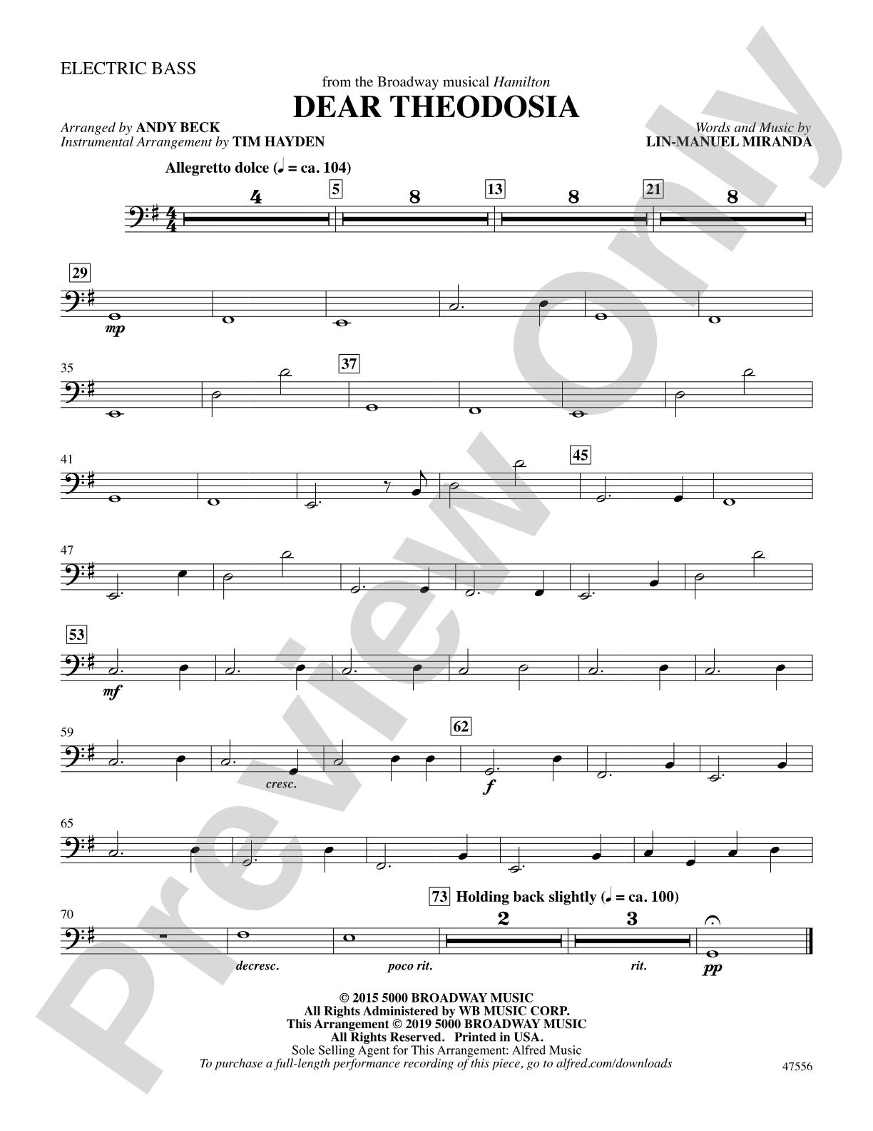 Dear Theodosia: String Bass