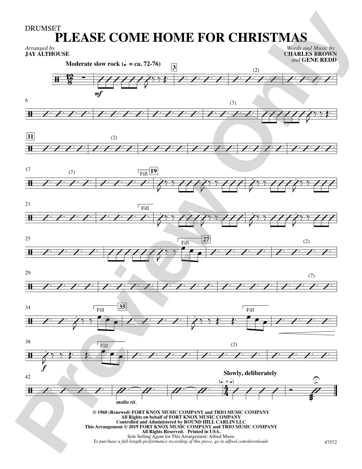 Please Come Home for Christmas: Drums