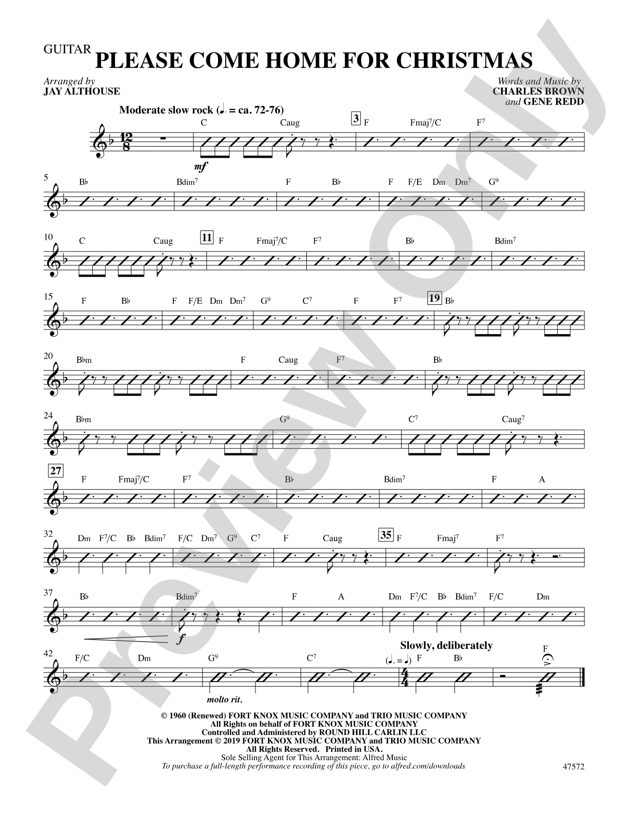 Please Come Home for Christmas: Guitar