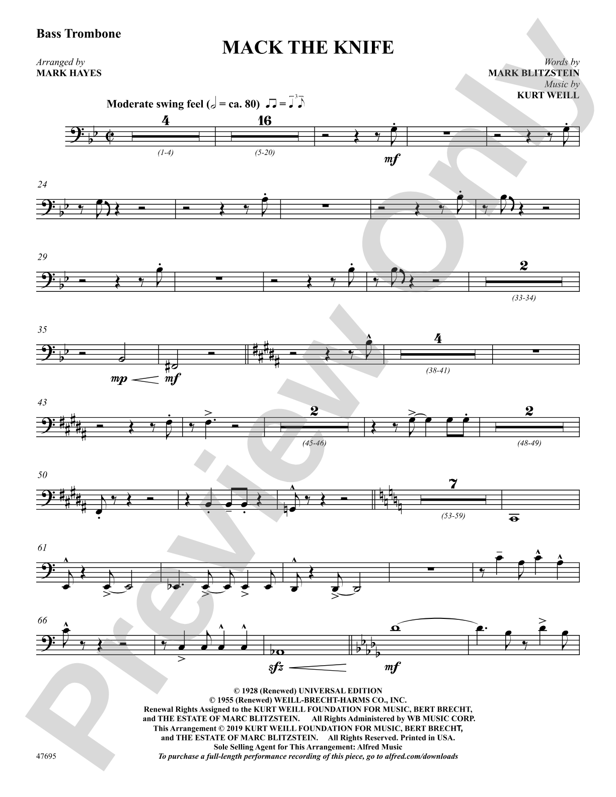 Mack the Knife: Bass Trombone