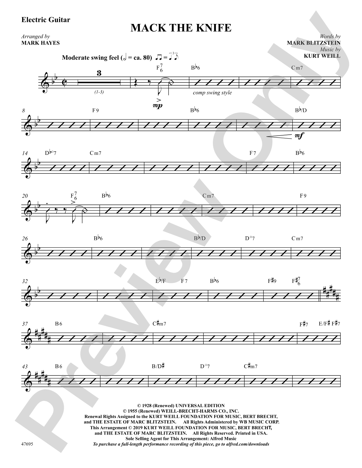 Mack the Knife: Guitar